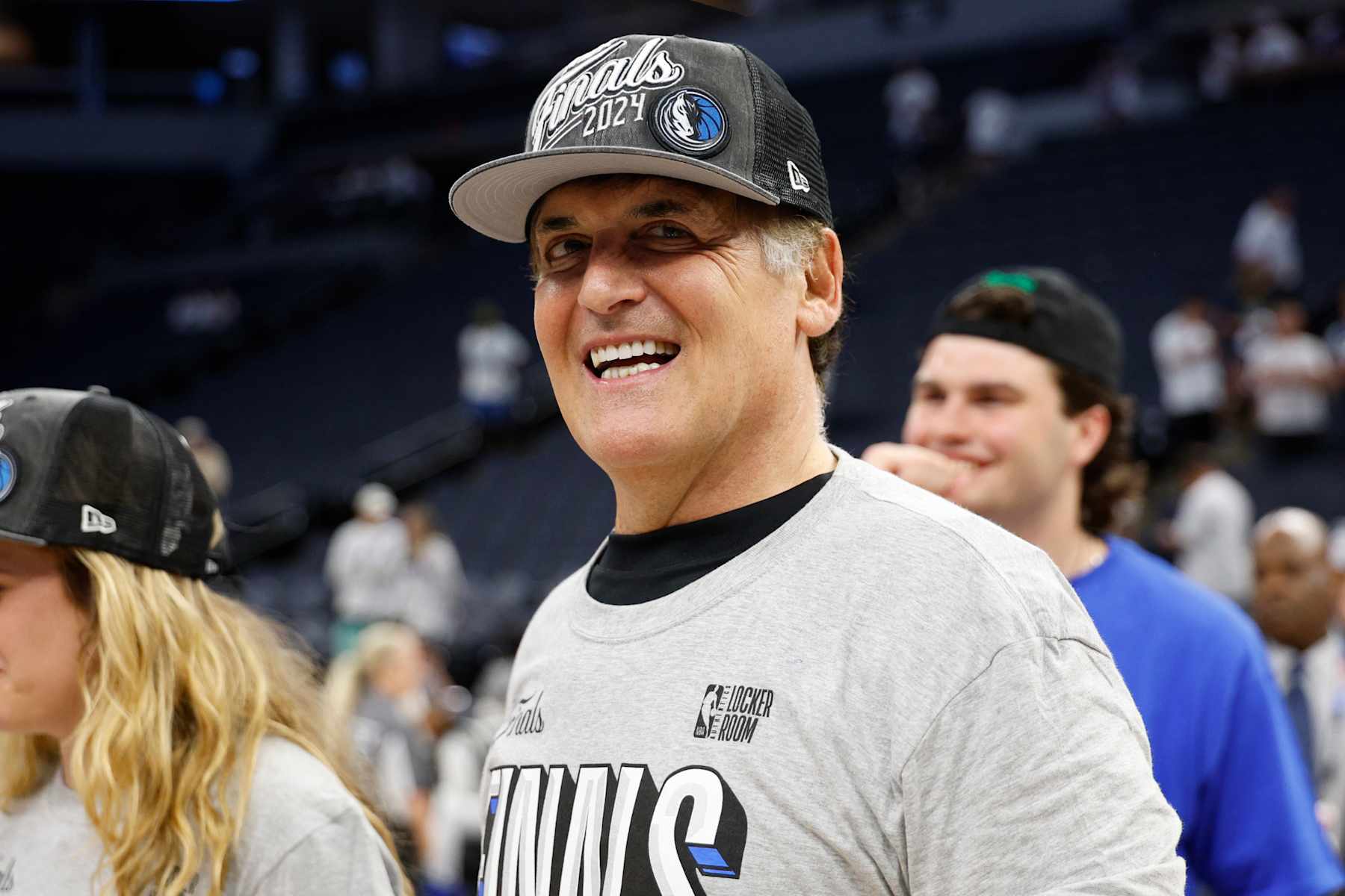 MINNEAPOLIS, MINNESOTA - MAY 30: Dallas Mavericks owner Mark Cuban celebrates after a 124-103 victory against the Minnesota Timberwolves in Game Five of the Western Conference Finals at Target Center on May 30, 2024 in Minneapolis, Minnesota. NOTE TO USER: User expressly acknowledges and agrees that, by downloading and or using this photograph, User is consenting to the terms and conditions of the Getty Images License Agreement. (Photo by David Berding/Getty Images)