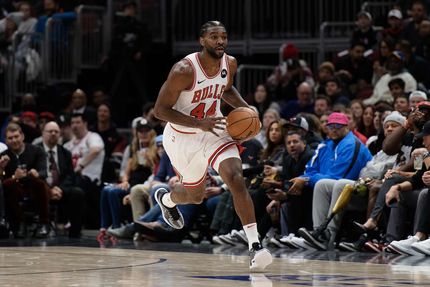 CHICAGO, ILLINOIS - JANUARY 12: Patrick Williams #44 of the Chicago Bulls controls the ball against the Golden State Warriors on January 12, 2024 at United Center in Chicago, Illinois. NOTE TO USER: User expressly acknowledges and agrees that, by downloading and or using this photograph, User is consenting to the terms and conditions of the Getty Images License Agreement. (Photo by Jamie Sabau/Getty Images)
