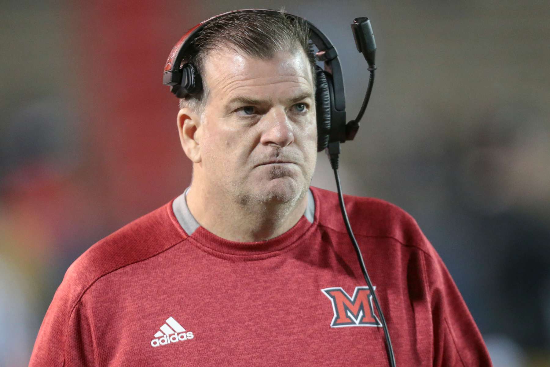 MOBILE, AL - JANUARY 06: Miami (OH) Redhawks head coach Chuck Martin during the Lending Tree Bowl between the Louisiana-Lafayette Ragin Cajuns and the Miami (OH) Redhawks on January 06, 2020, at Ladd-Peebles Stadium, Mobile, AL. (Photo by Bobby McDuffie/Icon Sportswire via Getty Images)