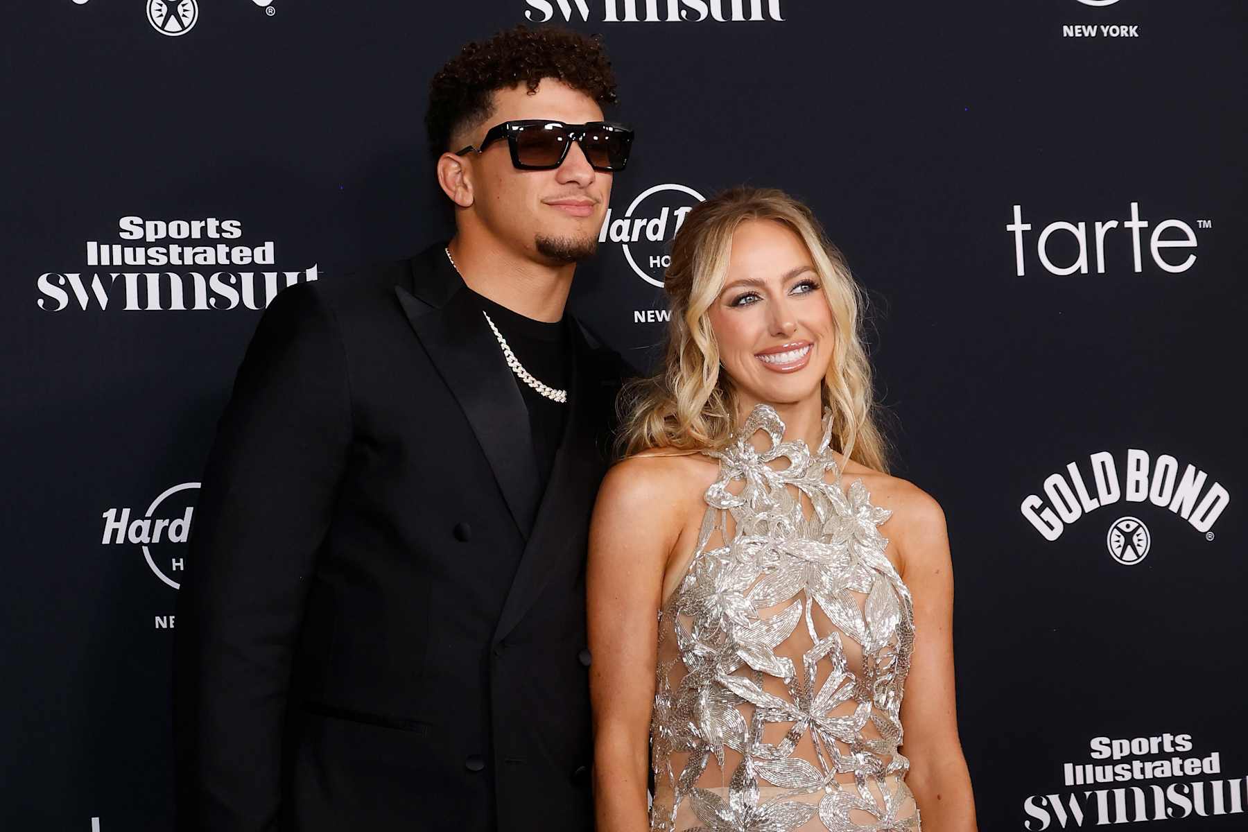 NEW YORK, NEW YORK - MAY 16: Patrick Mahomes and Brittany Mahomes attend the 2024 Sports Illustrated Swimsuit Launch Party at Hard Rock Hotel on May 16, 2024 in New York City. (Photo by Taylor Hill/WireImage)