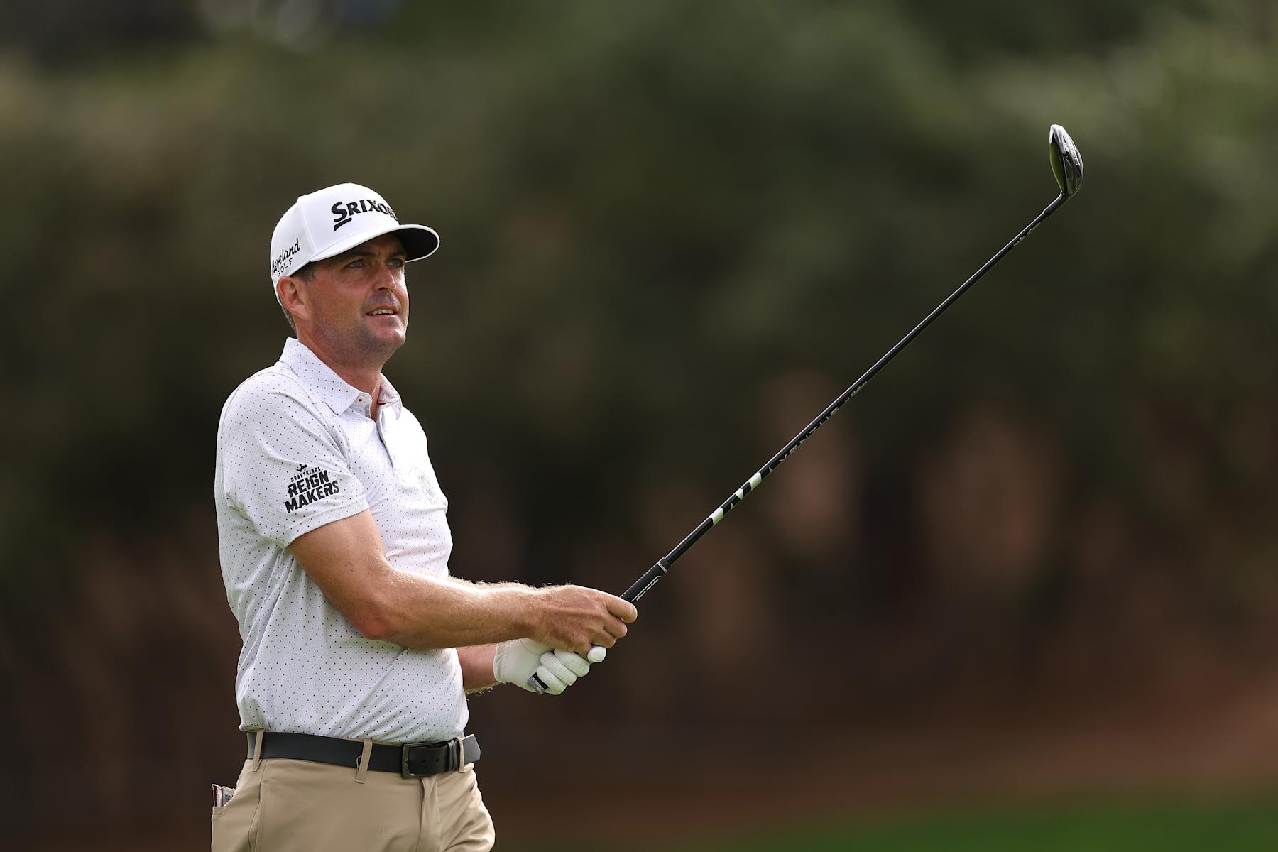CASTLE ROCK, COLORADO - AUGUST 22: Keegan Bradley of the United States plays a shot on the first hole during the first round of the BMW Championship at Castle Pines Golf Club on August 22, 2024 in Castle Rock, Colorado. (Photo by Harry How/Getty Images)