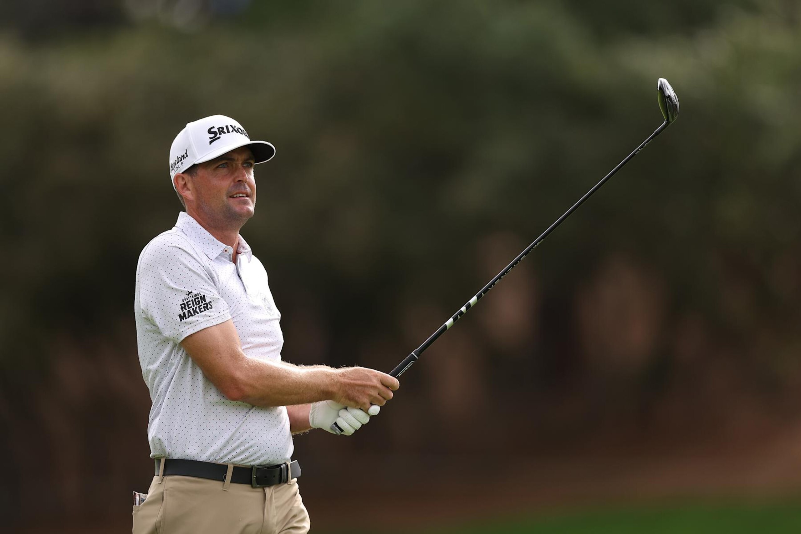 CASTLE ROCK, COLORADO - AUGUST 22: Keegan Bradley of the United States plays a shot on the first hole during the first round of the BMW Championship at Castle Pines Golf Club on August 22, 2024 in Castle Rock, Colorado. (Photo by Harry How/Getty Images)