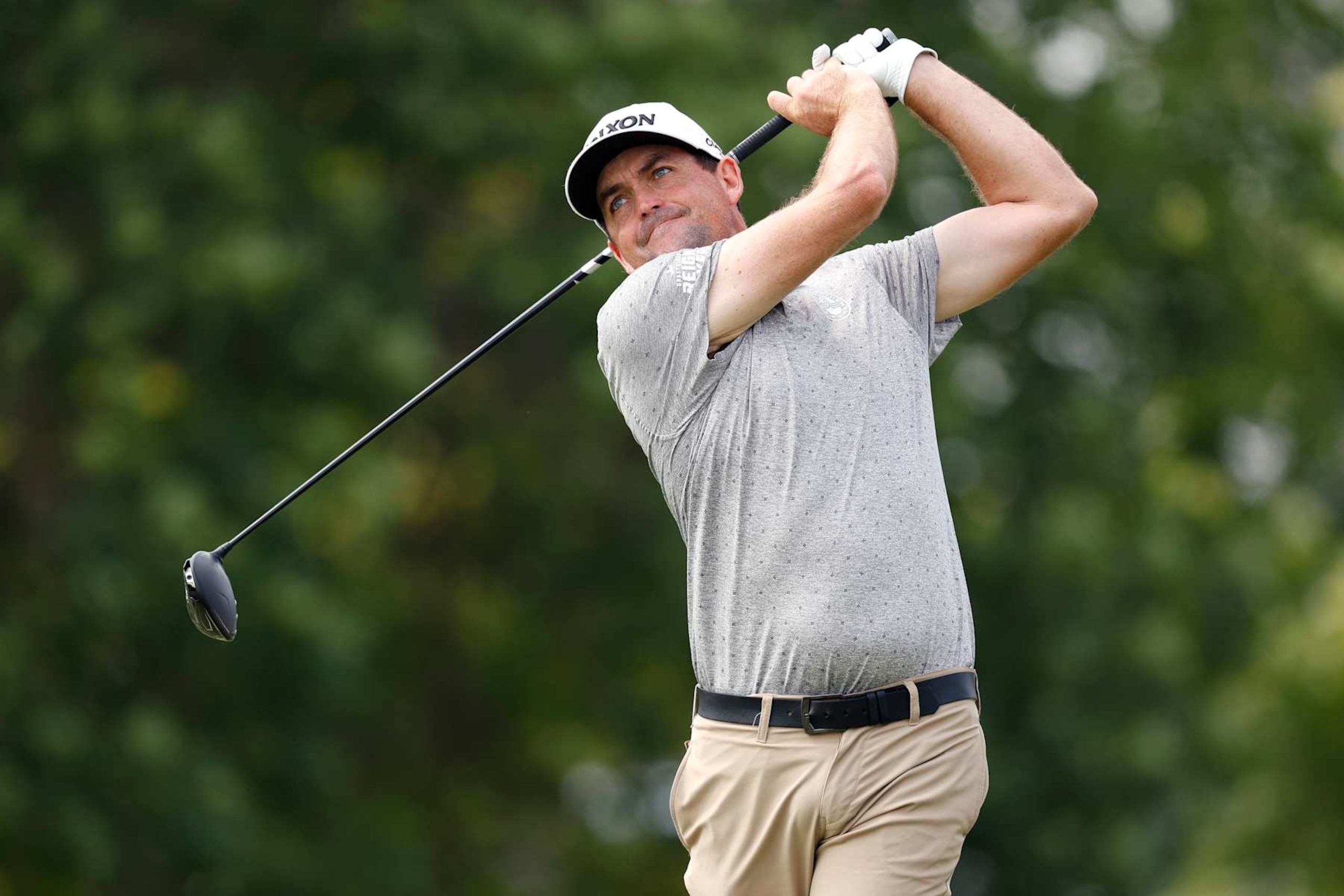 BLAINE, MINNESOTA - JULY 26: Keegan Bradley of the United States plays his shot from the 10th tee during the second round of the 3M Open at TPC Twin Cities on July 26, 2024 in Blaine, Minnesota. (Photo by David Berding/Getty Images)