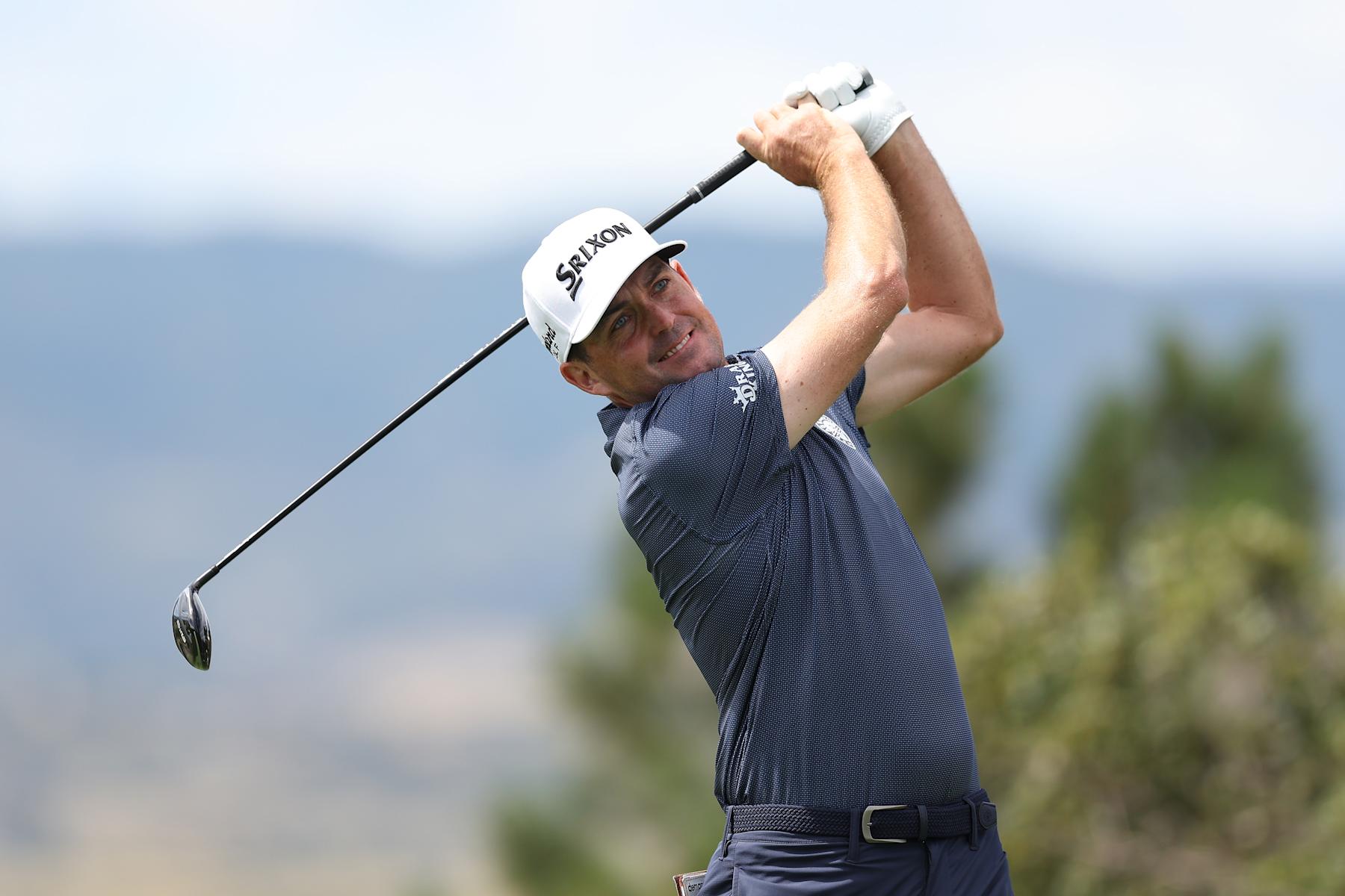 CASTLE ROCK, COLORADO - AUGUST 25: Keegan Bradley of the United States plays his shot from the fifth tee during the final round of the BMW Championship at Castle Pines Golf Club on August 25, 2024 in Castle Rock, Colorado. (Photo by Christian Petersen/Getty Images)