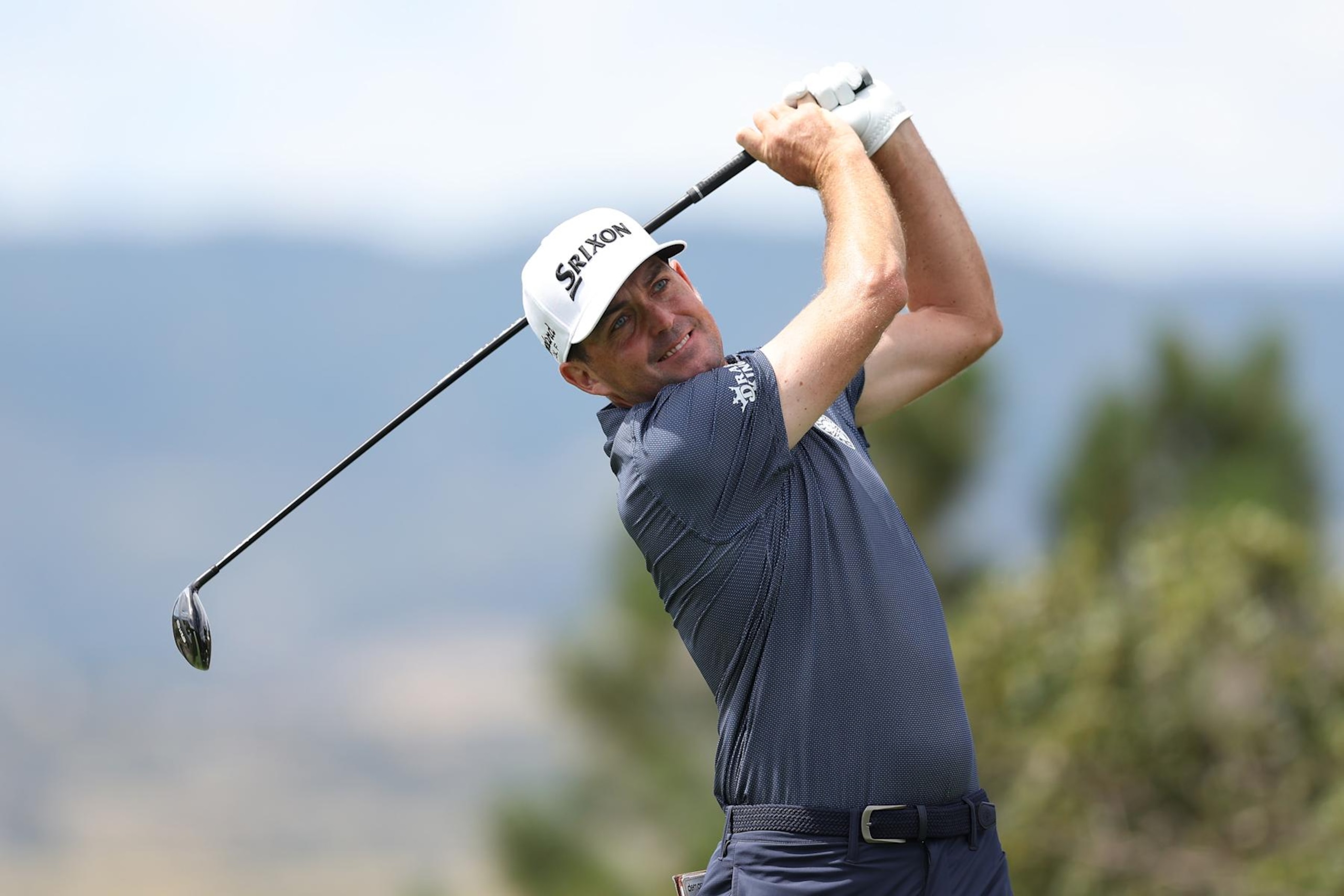 CASTLE ROCK, COLORADO - AUGUST 25: Keegan Bradley of the United States plays his shot from the fifth tee during the final round of the BMW Championship at Castle Pines Golf Club on August 25, 2024 in Castle Rock, Colorado. (Photo by Christian Petersen/Getty Images)