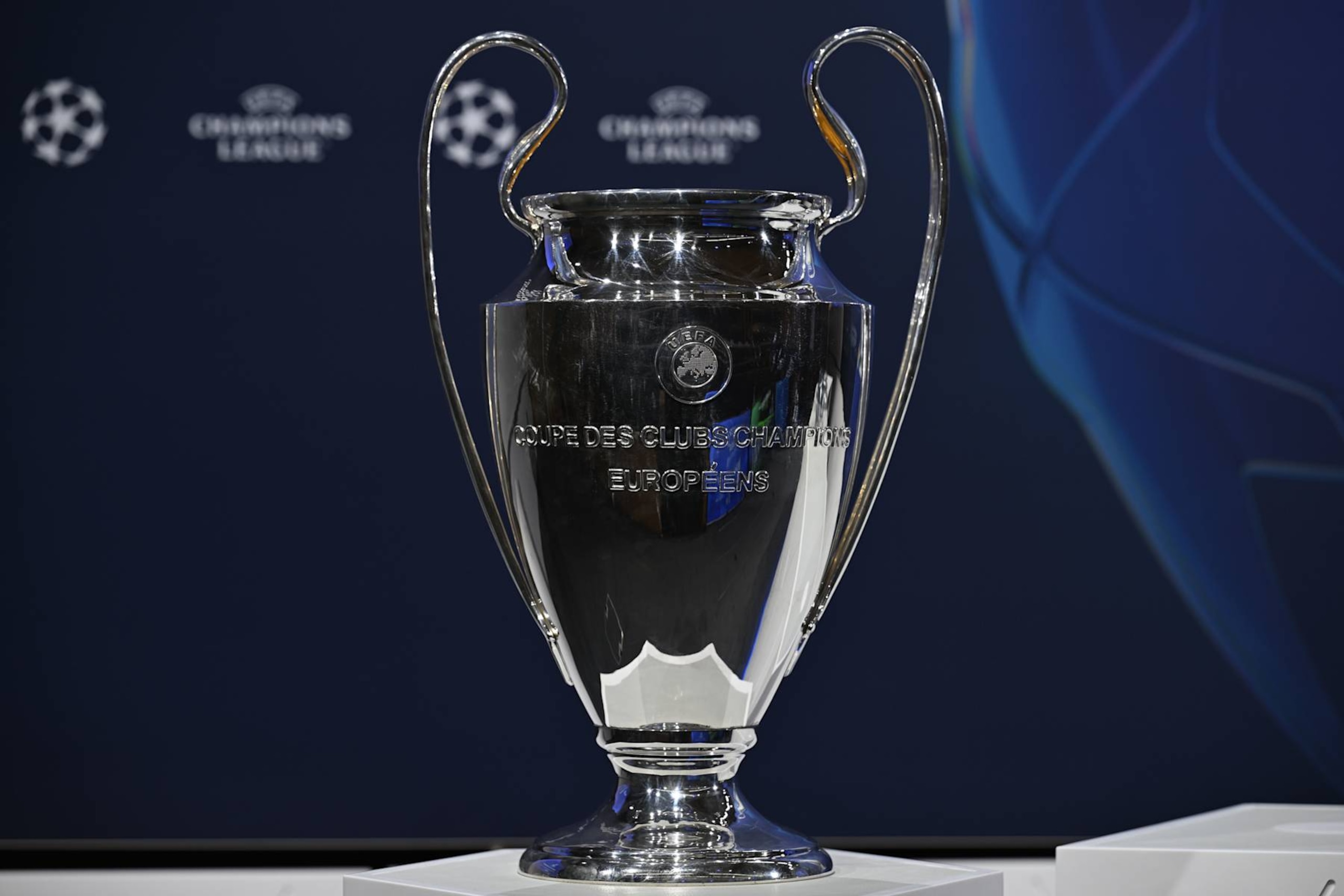 NYON, SWITZERLAND - AUGUST 5: A view of the UEFA Champions League trophy ahead of the UEFA Champions League, 2024/25 Play-offs Round Draw at the UEFA Headquarters, The House of the European Football, on August 5, 2024 in Nyon, Switzerland (Photo by Kristian Skeie - UEFA/UEFA via Getty Images)