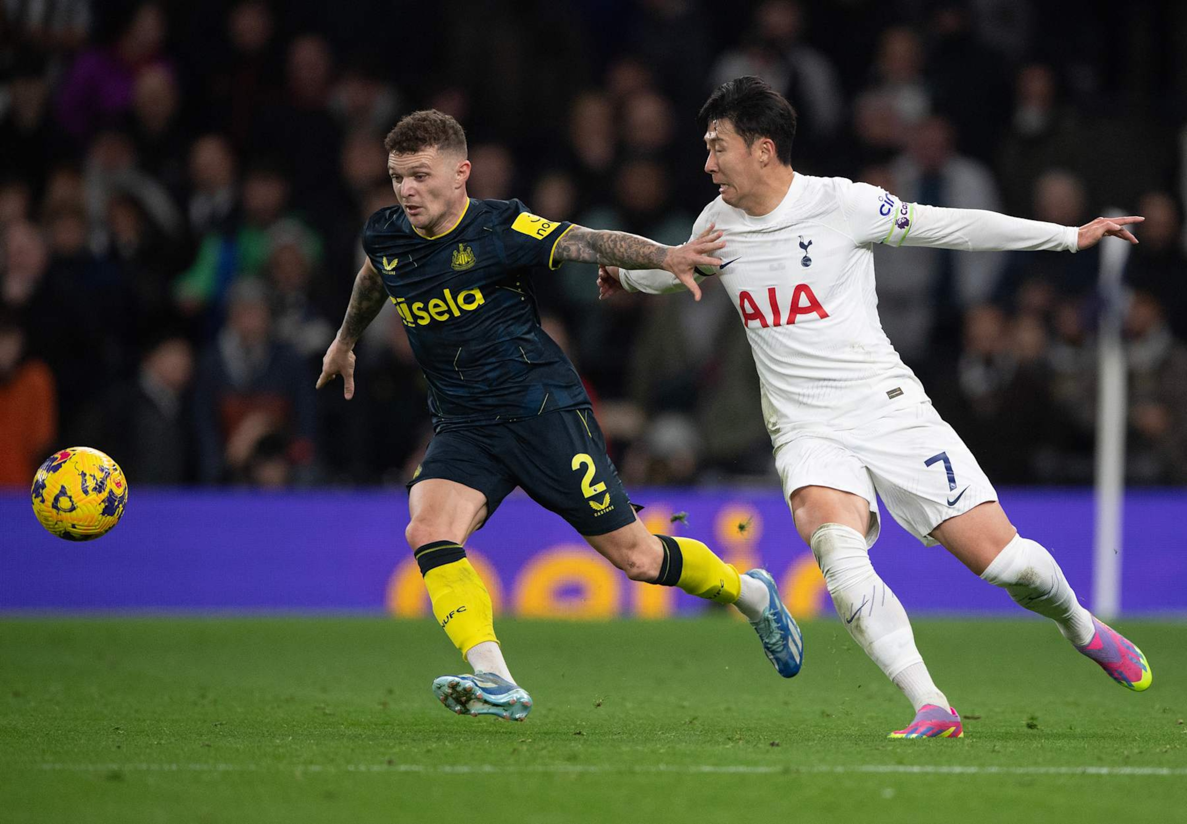 Kieran Trippier and Heung-min Son. Kieran Trippier and Heung-min Son.