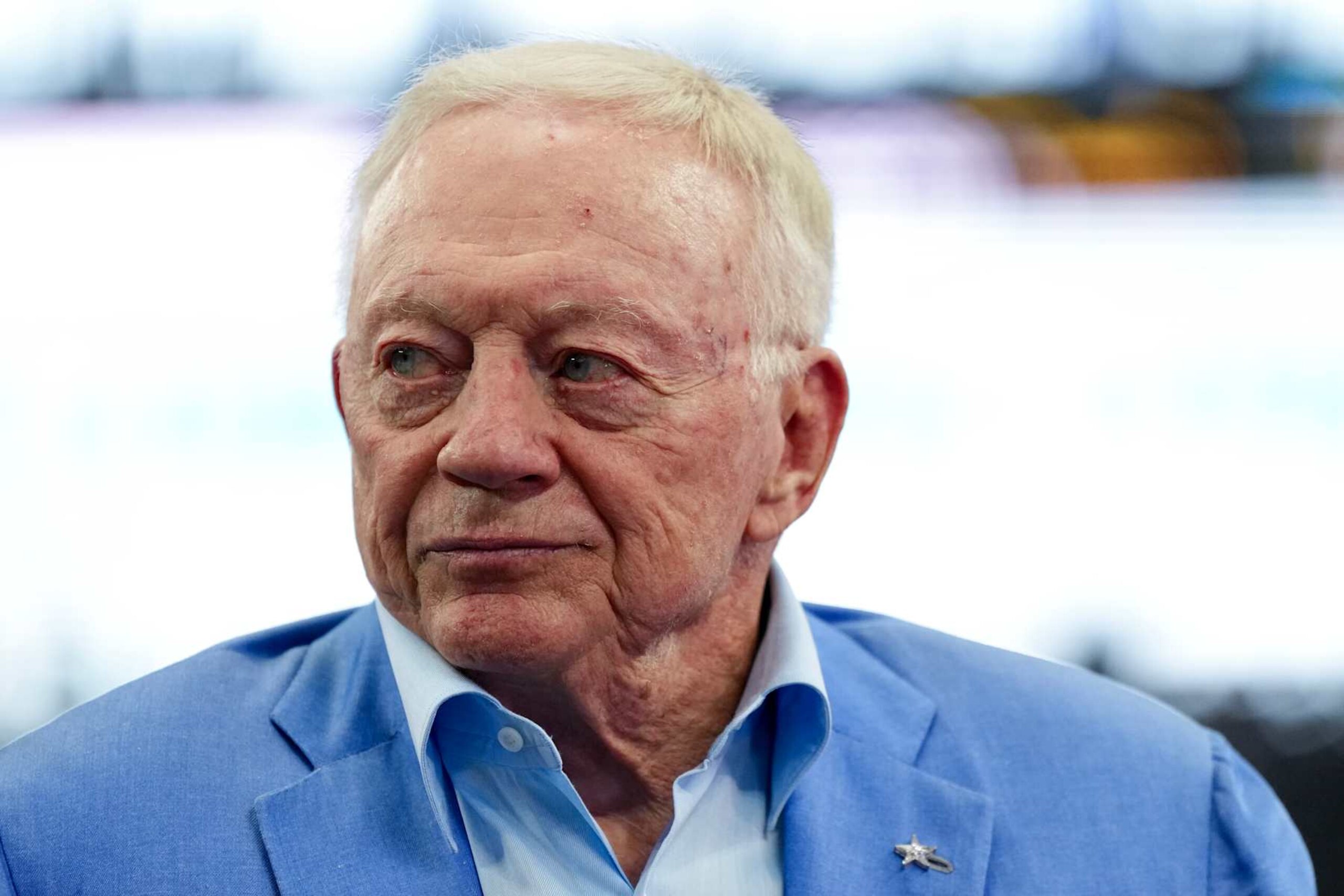 ARLINGTON, TEXAS - AUGUST 24: Dallas Cowboys owner Jerry Jones looks on before a preseason game against the Los Angeles Chargers at AT&T Stadium on August 24, 2024 in Arlington, Texas. (Photo by Sam Hodde/Getty Images)