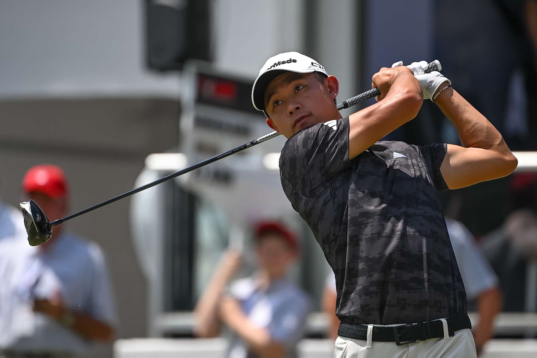 ATLANTA, GA - AUGUST 29: Collin Morikawa teeing off on the first tee during the first round of the 2024 FedExCup Playoffs Tour Championship on August 29, 2024 at East Lake Golf Club in Atlanta, Georgia. (Photo by John Adams/Icon Sportswire via Getty Images)