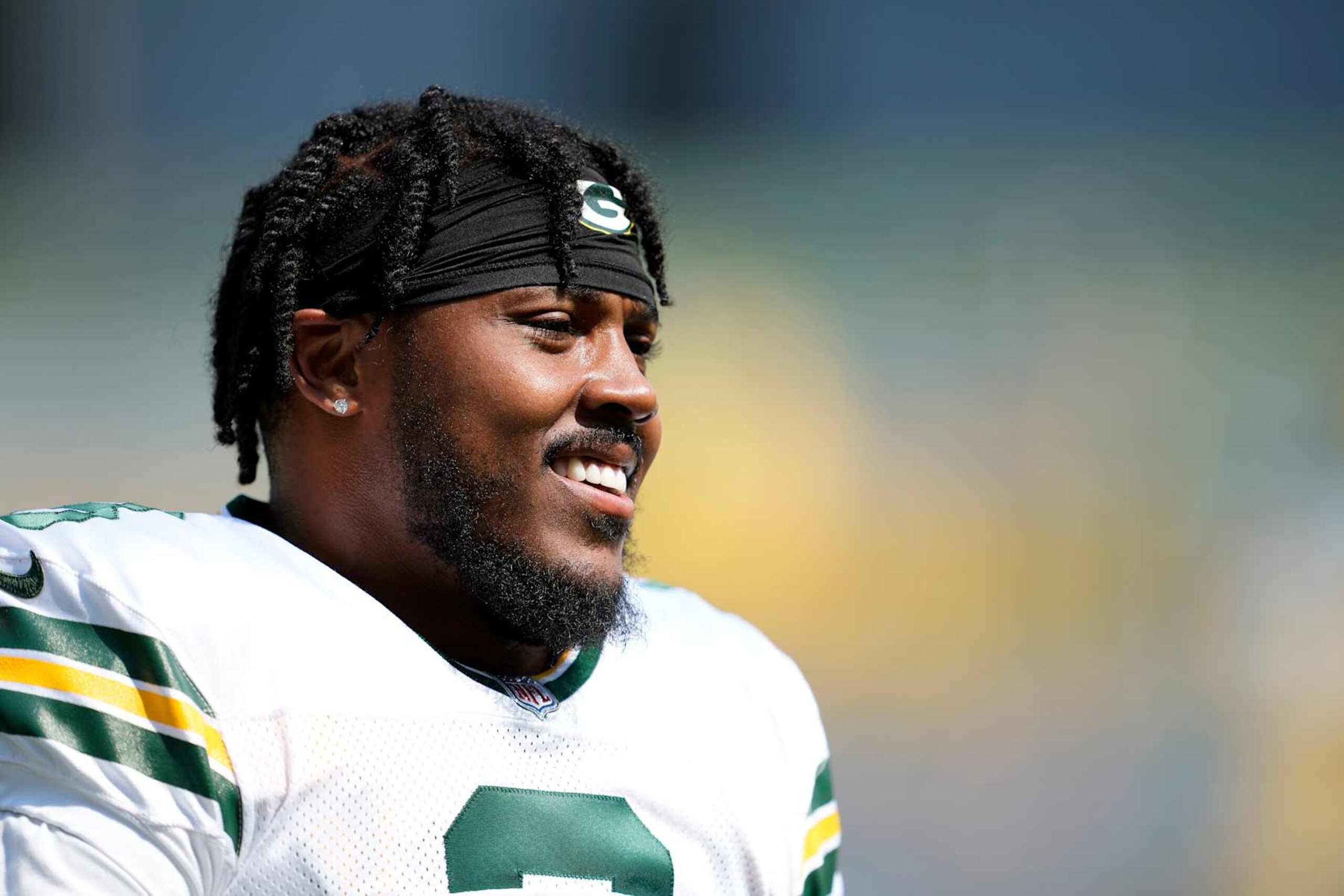 GREEN BAY, WISCONSIN - AUGUST 24: Josh Jacobs #8 of the Green Bay Packers warms up before a preseason game against the Baltimore Ravens at Lambeau Field on August 24, 2024 in Green Bay, Wisconsin. (Photo by Patrick McDermott/Getty Images) GREEN BAY, WISCONSIN - AUGUST 24: Josh Jacobs #8 of the Green Bay Packers warms up before a preseason game against the Baltimore Ravens at Lambeau Field on August 24, 2024 in Green Bay, Wisconsin. (Photo by Patrick McDermott/Getty Images)