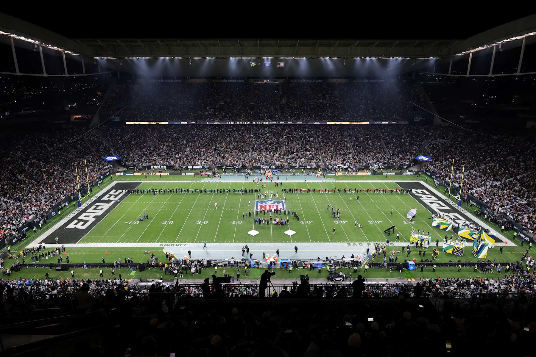 SAO PAULO, BRAZIL - SEPTEMBER 06: A general view prior to a game between the Green Bay Packers and the Philadelphia Eagles at Arena Corinthians on September 06, 2024 in Sao Paulo, Brazil. (Photo by Wagner Meier/Getty Images)