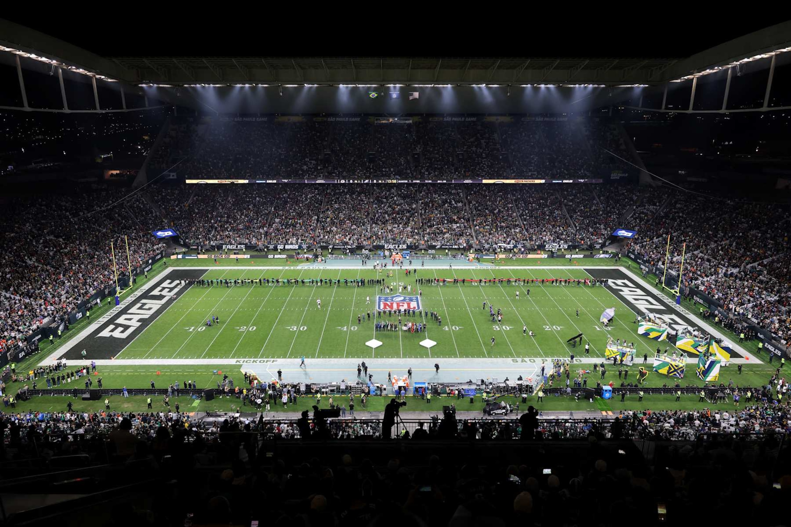 SAO PAULO, BRAZIL - SEPTEMBER 06: A general view prior to a game between the Green Bay Packers and the Philadelphia Eagles at Arena Corinthians on September 06, 2024 in Sao Paulo, Brazil. (Photo by Wagner Meier/Getty Images)