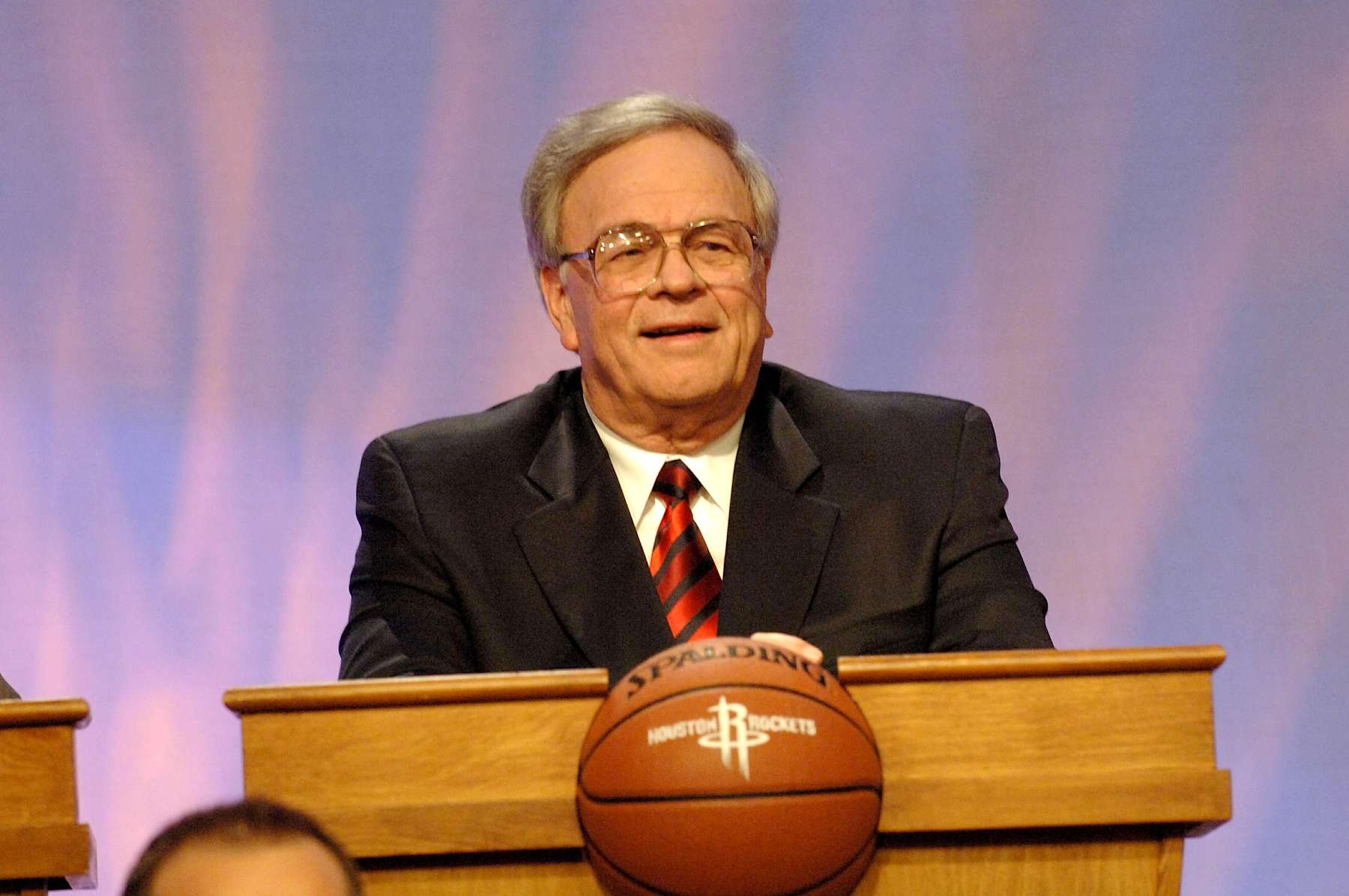 SECAUCUS, NJ - MAY 23: Carroll Dawson, General Manager of the Houston Rockets, reacts after getting the Number 8 pick during the 2006 NBA Draft Lottery on May 23, 2006 at the NBA Studios in Secaucus, New Jersey.  NOTE TO USER: User expressly acknowledges and agrees that, by downloading and or using this photograph, User is consenting to the terms and conditions of the Getty Images License Agreement. Mandatory Copyright Notice: Copyright 2006 NBAE  (Photo by Jennifer Pottheiser/NBAE via Getty Images)