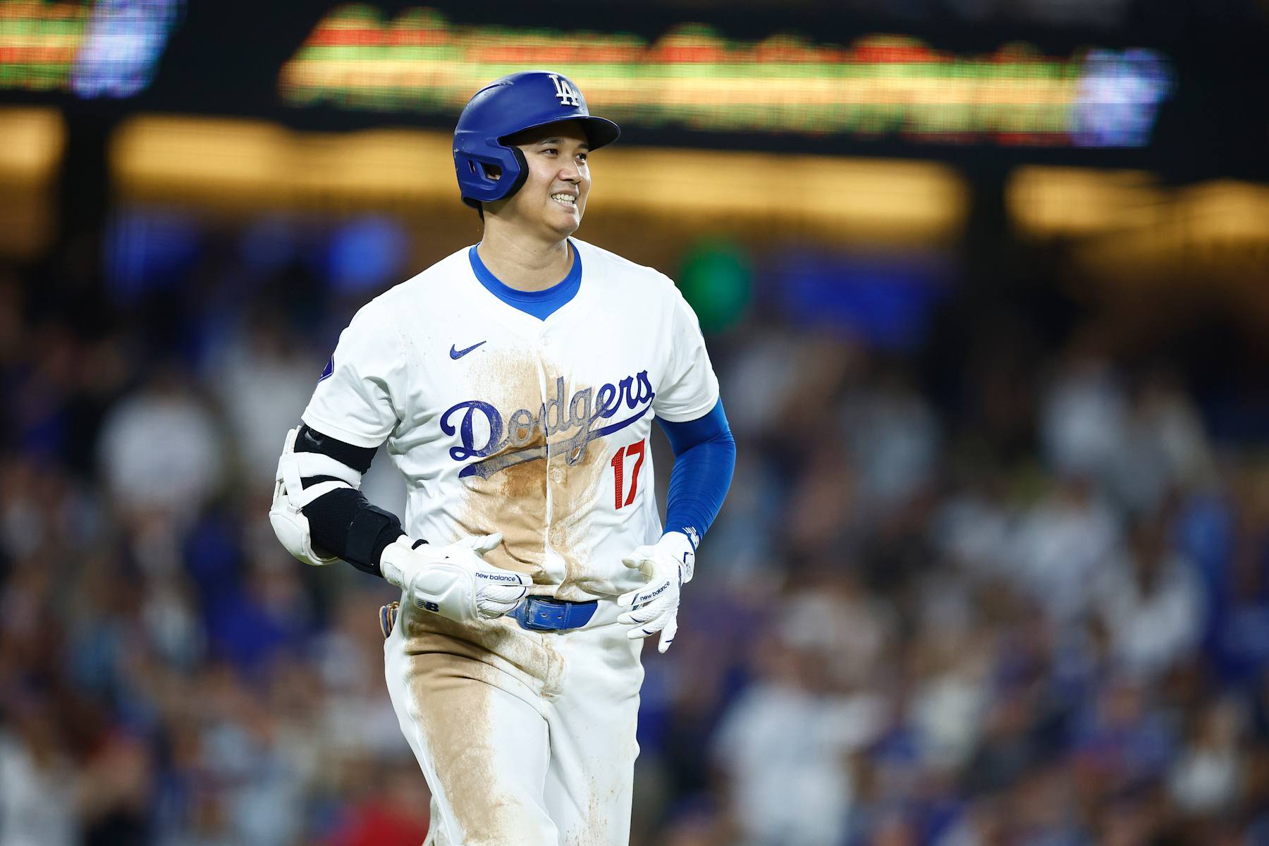 LOS ANGELES, CALIFORNIA - SEPTEMBER 11:  Shohei Ohtani #17 of the Los Angeles Dodgers at Dodger Stadium on September 11, 2024 in Los Angeles, California.  776096911 (Photo by Ronald Martinez/Getty Images)