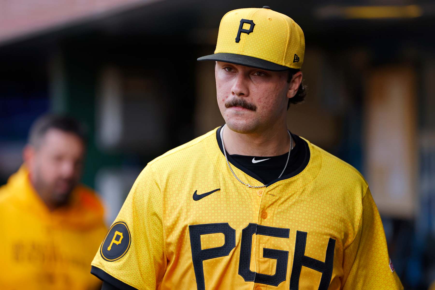 PITTSBURGH, PA - AUGUST 16: Pittsburgh Pirates pitcher Paul Skenes (30) looks on in the dugout during an MLB game against the Seattle Mariners on August 16, 2024 at PNC Park in Pittsburgh, Pennsylvania. (Photo by Joe Robbins/Icon Sportswire via Getty Images) PITTSBURGH, PA - AUGUST 16: Pittsburgh Pirates pitcher Paul Skenes (30) looks on in the dugout during an MLB game against the Seattle Mariners on August 16, 2024 at PNC Park in Pittsburgh, Pennsylvania. (Photo by Joe Robbins/Icon Sportswire via Getty Images)