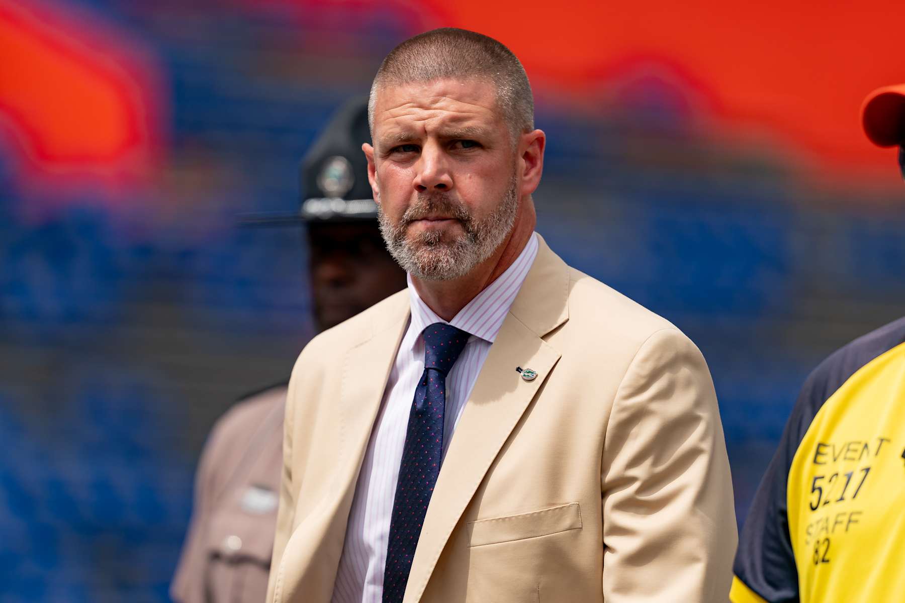 GAINESVILLE, FL - SEPTEMBER 14: Florida Gators head coach Billy Napier walks during the gator walk before a college football game between the Texas A&M Aggies and the Florida Gators on September 14th, 2024 at Ben Hill Griffin Stadium in Gainesville, FL. (Photo by Chris Leduc/Icon Sportswire via Getty Images)