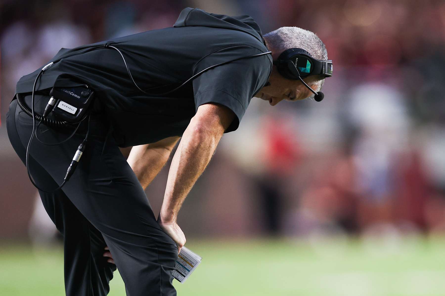 TALLAHASSEE, FLORIDA - SEPTEMBER 02: Head coach Mike Norvell of the Florida State Seminoles reacts to a play during the first half of a game against the Boston College Eagles at Doak Campbell Stadium on September 02, 2024 in Tallahassee, Florida. (Photo by James Gilbert/Getty Images)