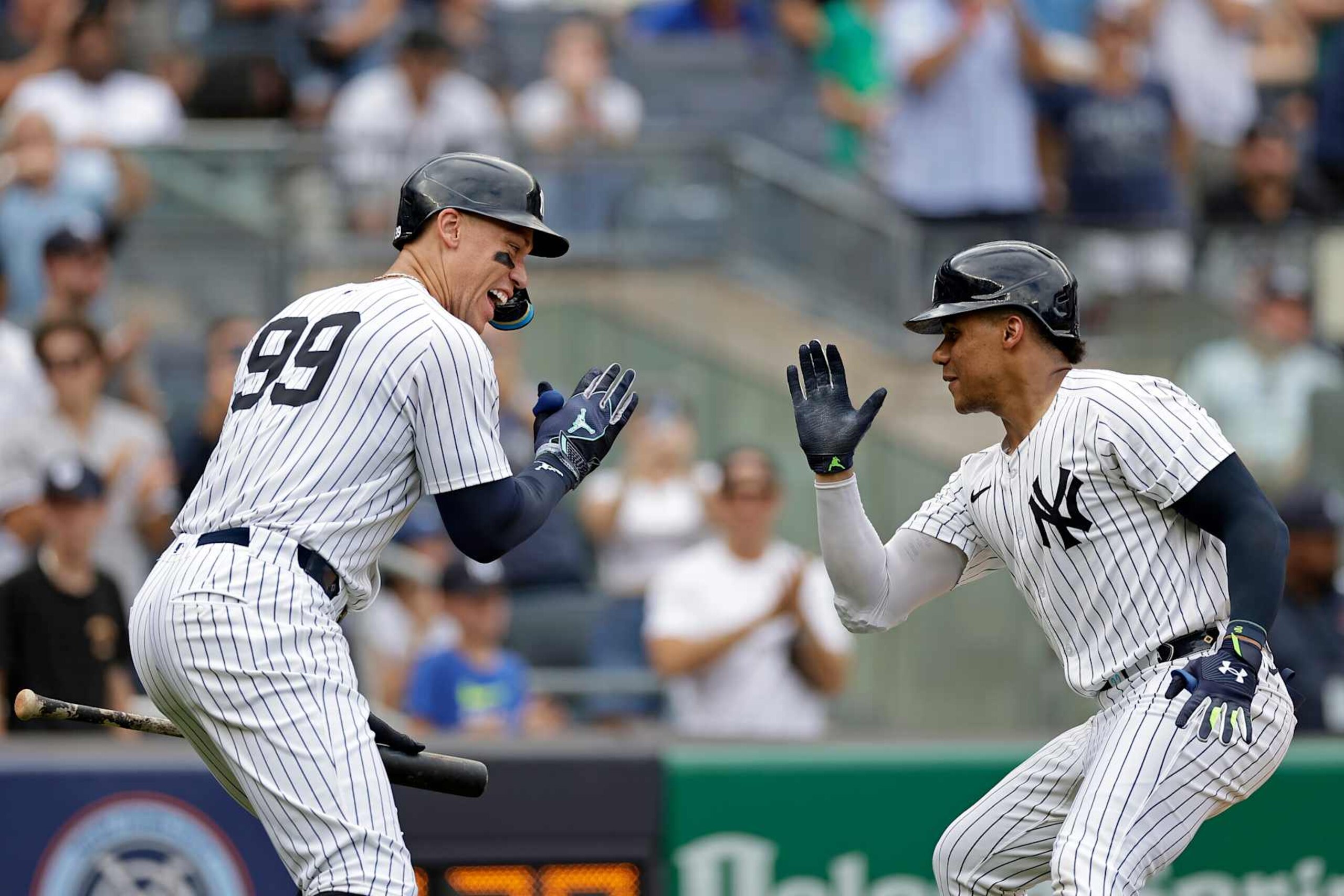 Aaron Judge, left, and Juan Soto.