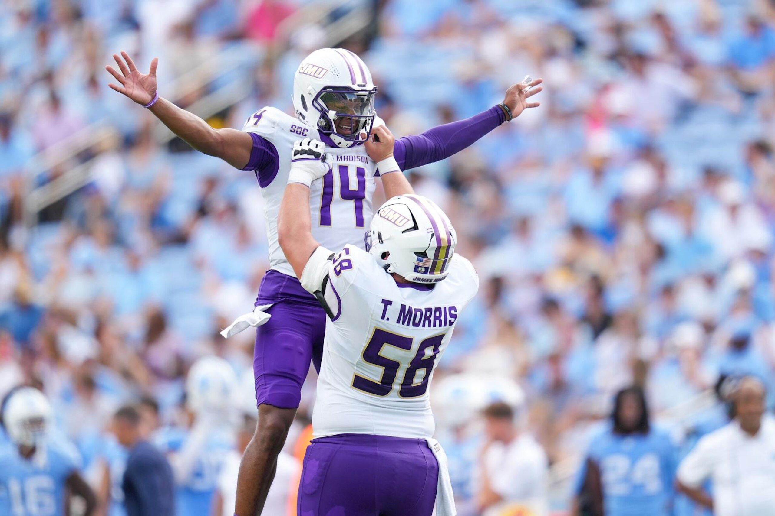 Alonza Barnett III and Tanner Morris of James Madison