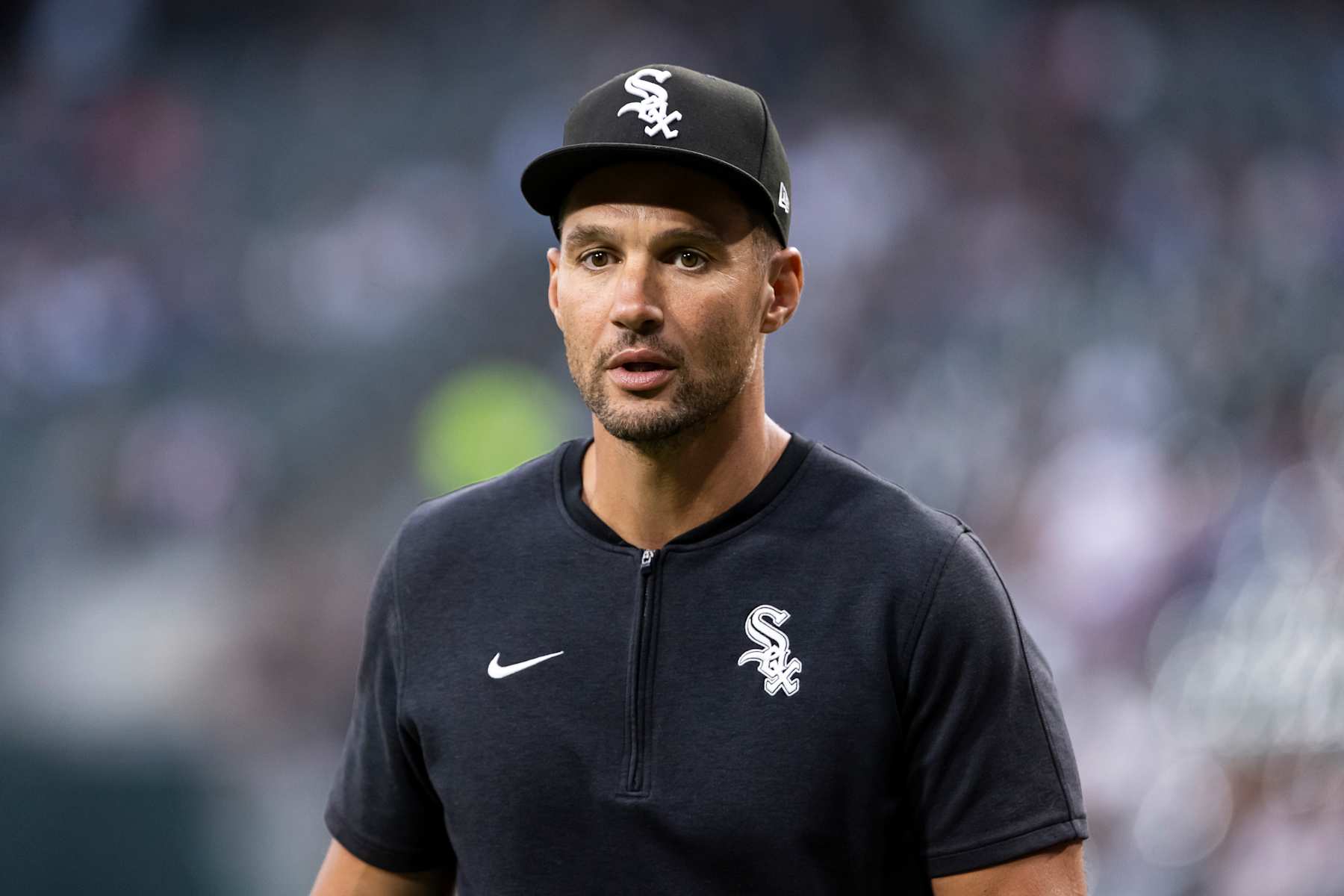 CHICAGO, ILLINOIS - AUGUST 09: Chicago White Sox Interim Manager Grady Sizemore walks towards the dugout before a game against the Chicago Cubs at Guaranteed Rate Field on August 09, 2024 in Chicago, Illinois. (Photo by Griffin Quinn/Getty Images)