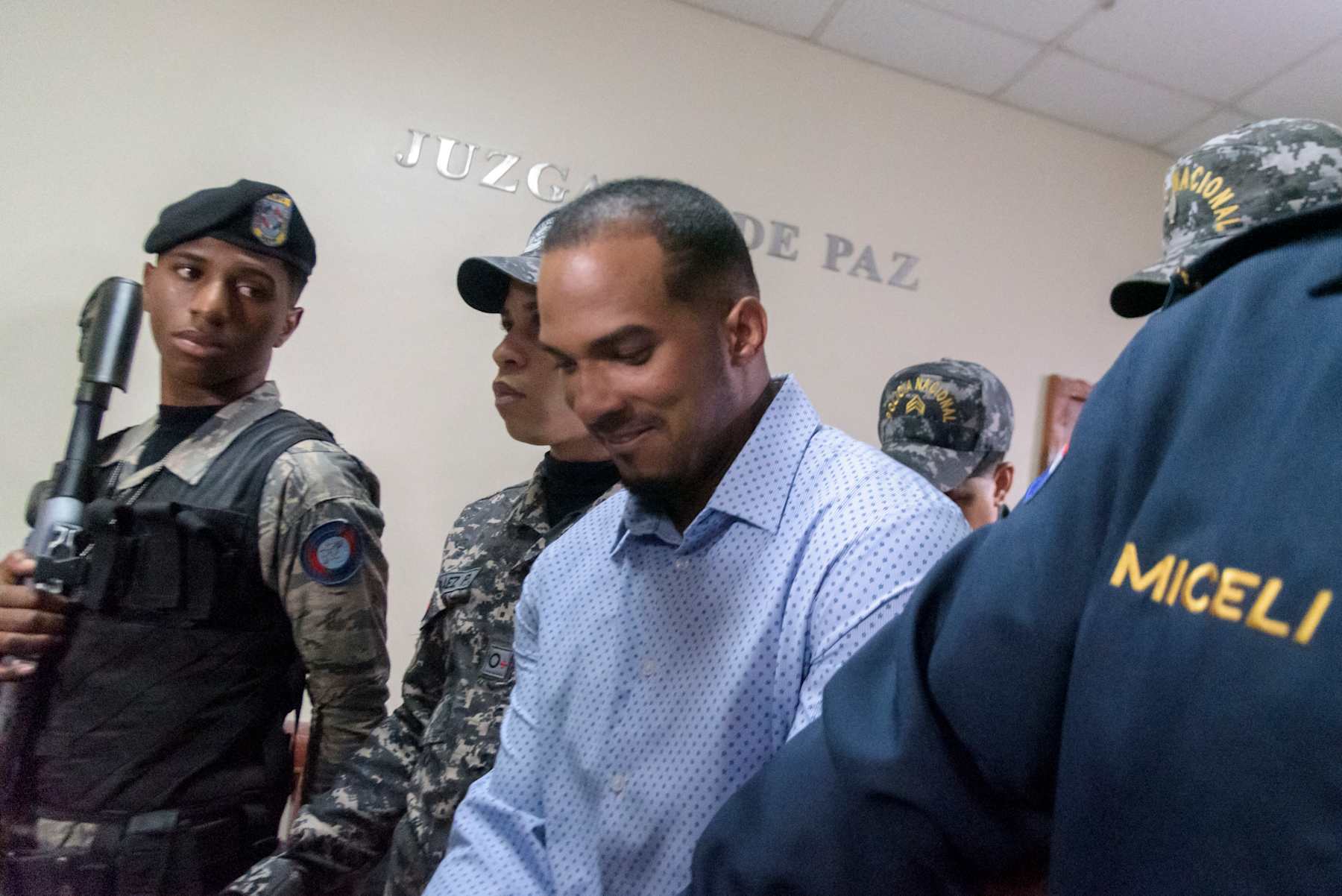 Tampa Bay Rays Dominican baseball shortstop Wander Franco, who faces an accusation of molesting an underage girl, leaves court under heavy escort in Puerto Plata, Dominican Republic, on January 5, 2024. The hearing was being held behind closed doors and Franco, 22, who is eligible for the Major League Baseball All-Star Game in the 2023 season, did not make a statement before entering. The baseball player and the mother of the 15-year-old girl were charged with "the crimes of commercial sexual exploitation and money laundering." (Photo by STRINGER / AFP) (Photo by STRINGER/AFP via Getty Images)
