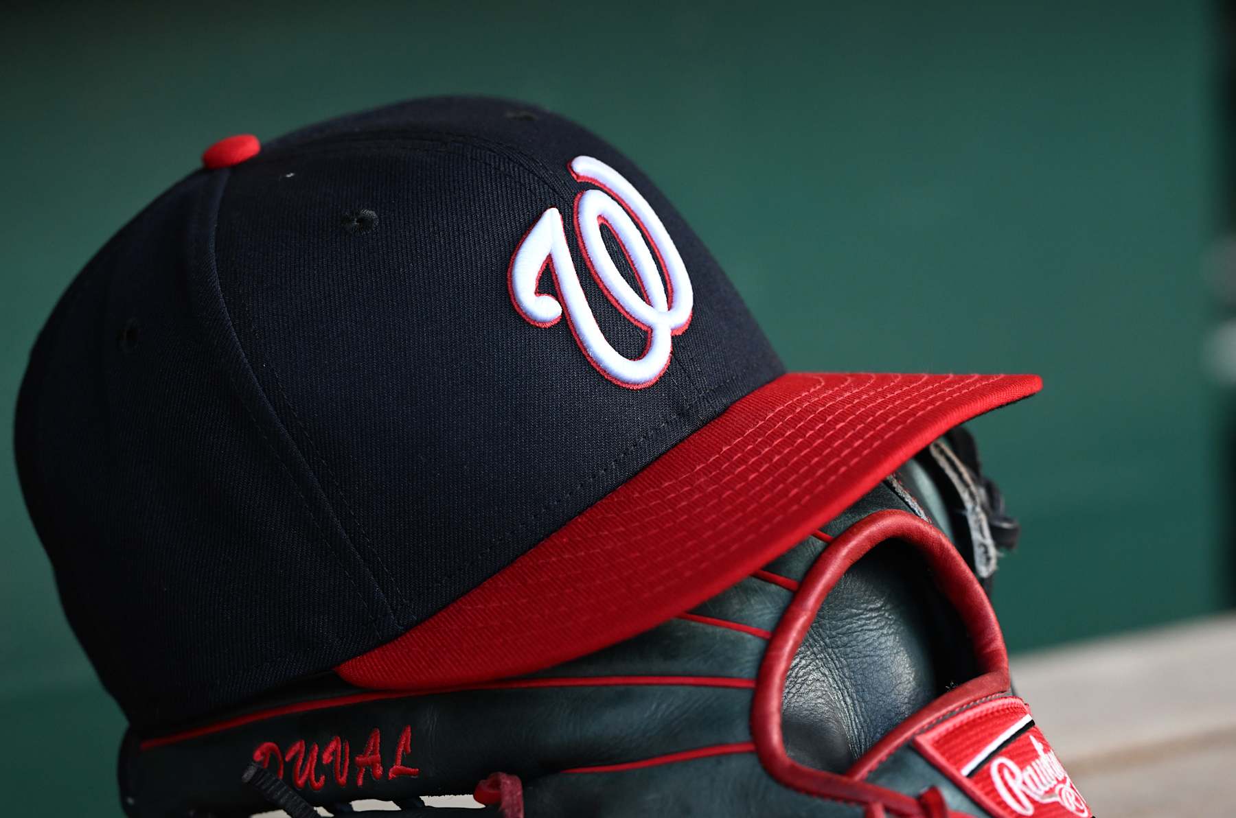 WASHINGTON, DC - AUGUST 28: A view of the Washington Nationals logo on a baseball cap during the game against the New York Yankees at Nationals Park on August 28, 2024 in Washington, DC. (Photo by G Fiume/Getty Images)