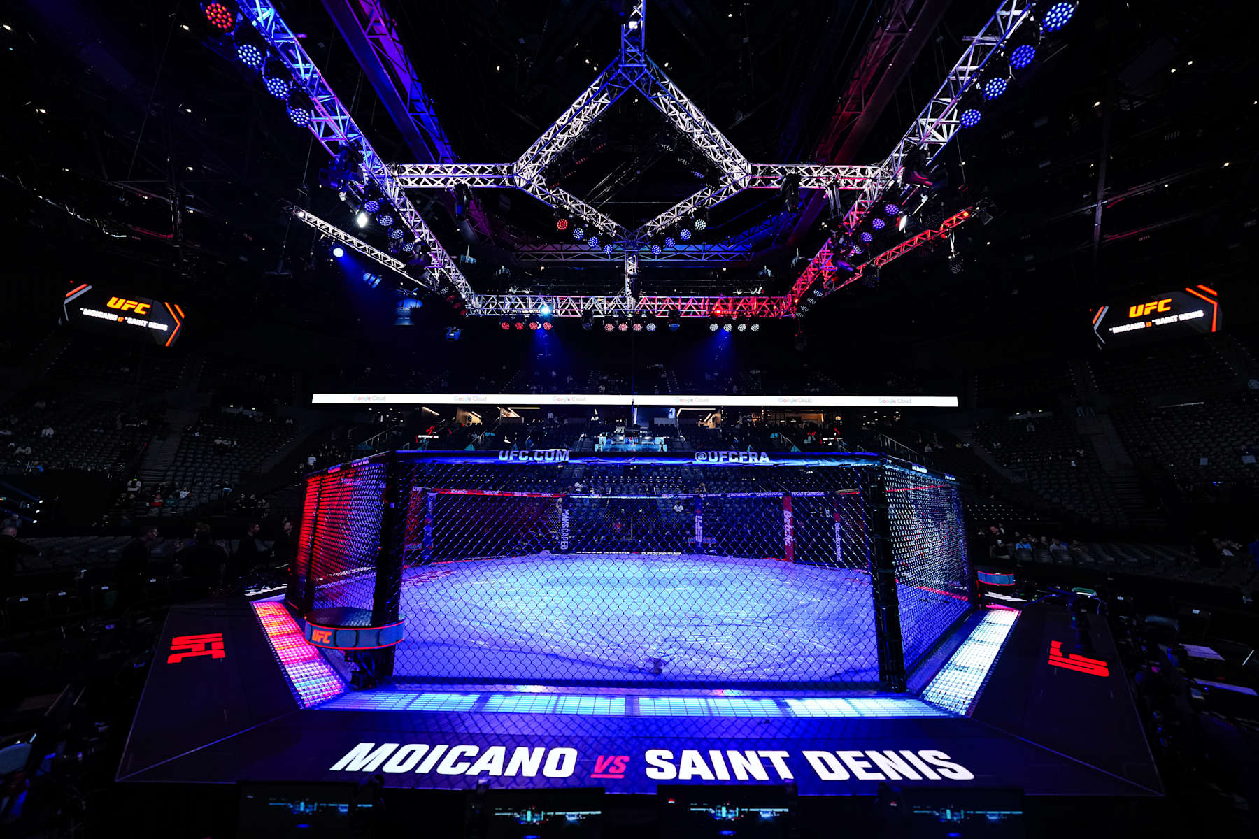 PARIS, FRANCE - SEPTEMBER 28: A general view of the Octagon prior to the UFC Fight Night event at The Accor Arena on September 28, 2024 in Paris, France. (Photo by Chris Unger/Zuffa LLC)