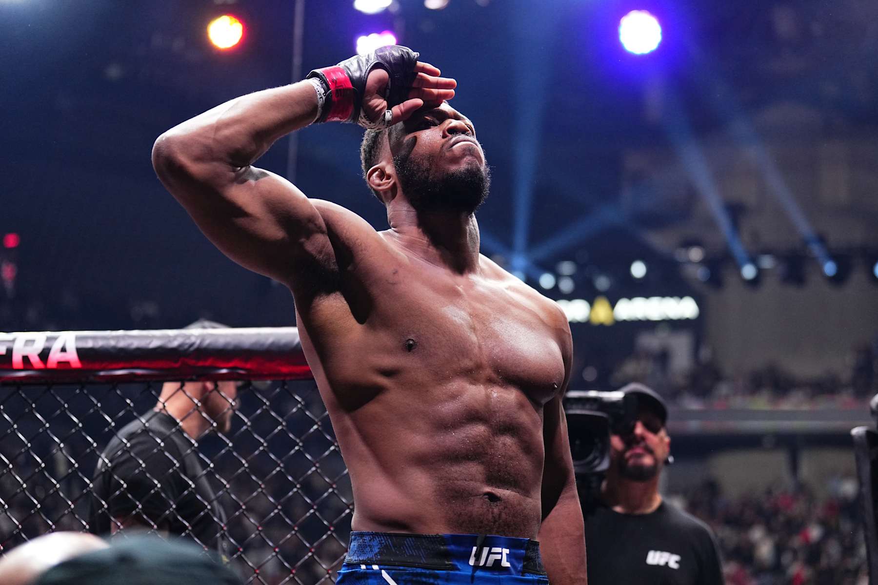 PARIS, FRANCE - SEPTEMBER 28: Oumar Sy of France prepares to face Da Woon Jung of South Korea in a light heavyweight fight during the UFC Fight Night event at The Accor Arena on September 28, 2024 in Paris, France. (Photo by Chris Unger/Zuffa LLC)