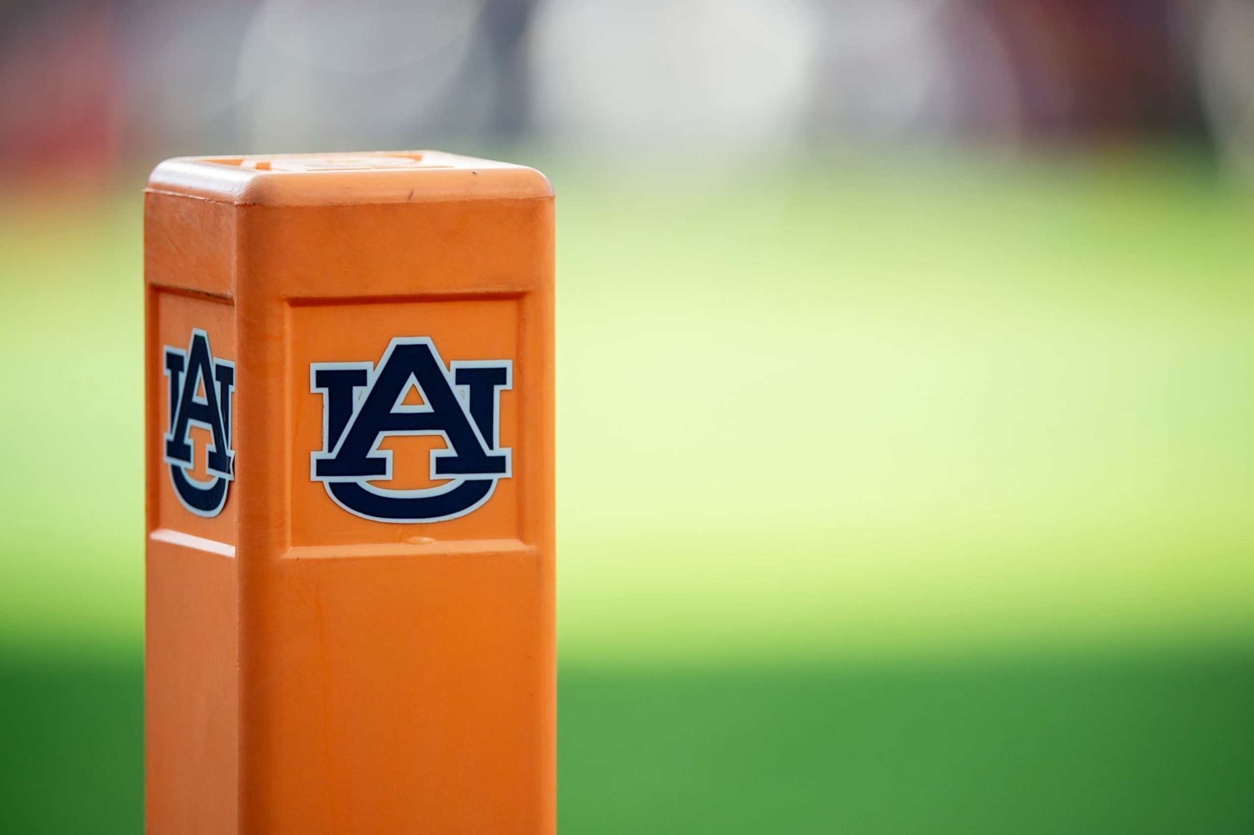 AUBURN, ALABAMA - SEPTEMBER 21: General view of the Auburn Tigers logo during their game against the Arkansas Razorbacks at Jordan-Hare Stadium on September 21, 2024 in Auburn, Alabama. (Photo by Michael Chang/Getty Images)