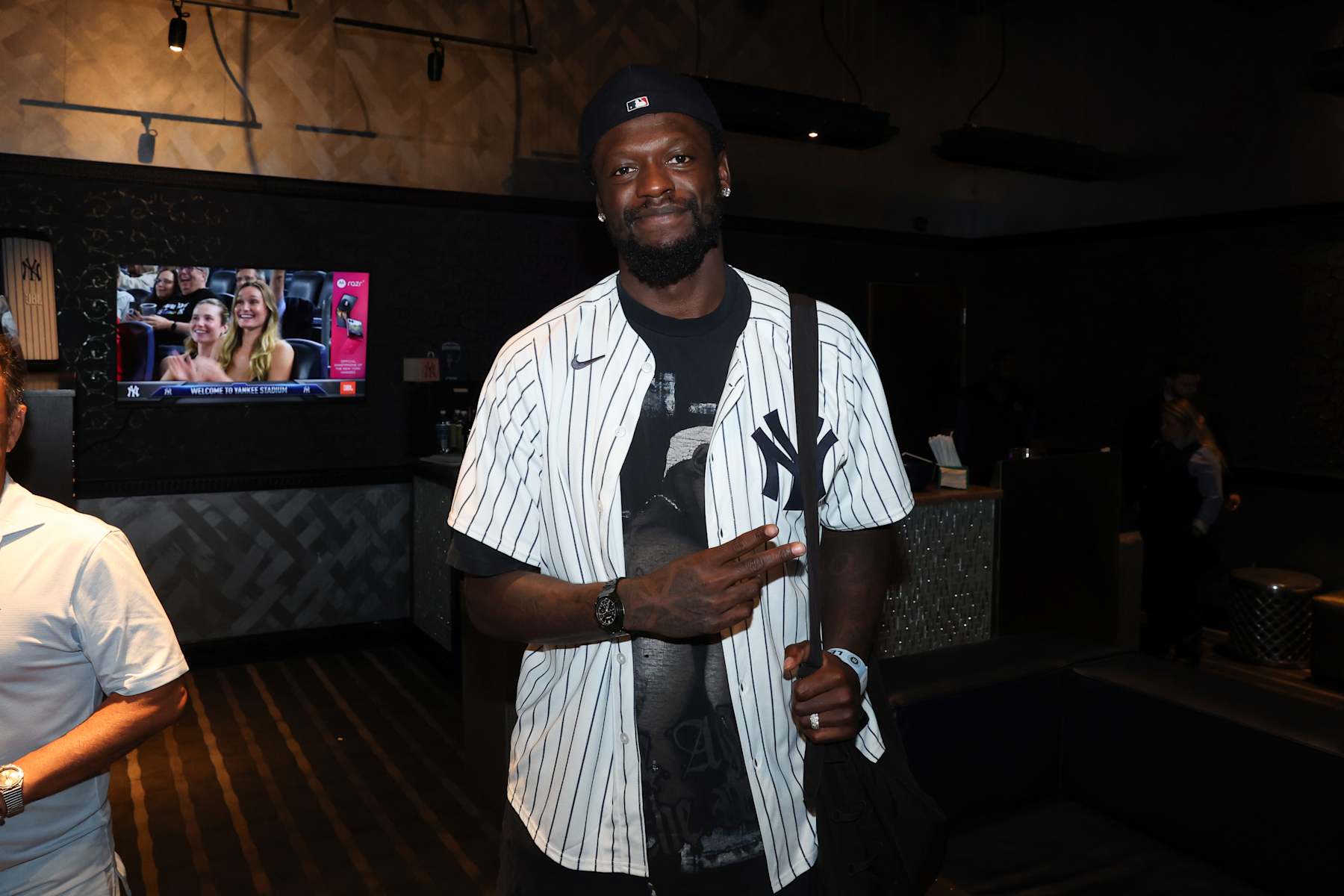 NEW YORK, NY - JUNE 4: Julius Randle #30 of the New York Knicks attends the game between the Minnesota Twins and the New York Yankees at Yankee Stadium on June 4, 2024, in New York, New York. (Photo by New York Yankees/Getty Images)