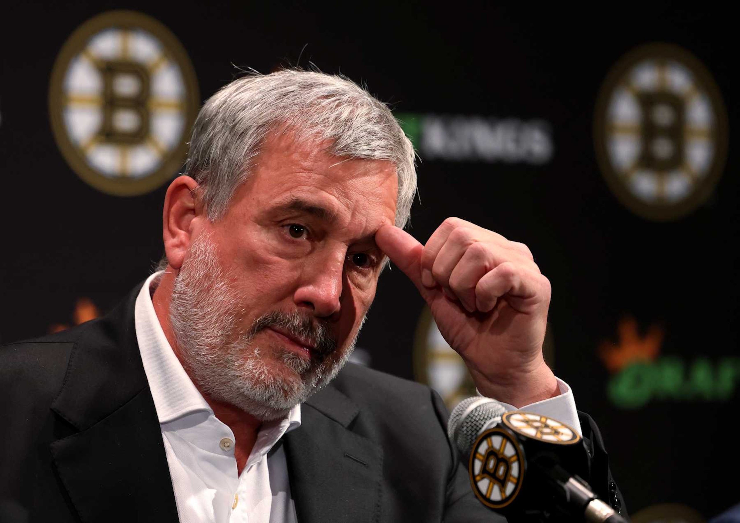 Boston, MA - September 30: Boston Bruins President Cam Neely spoke to reporters during the team's annual start-of-season press conference at TD Garden. (Photo by Jessica Rinaldi/The Boston Globe via Getty Images)