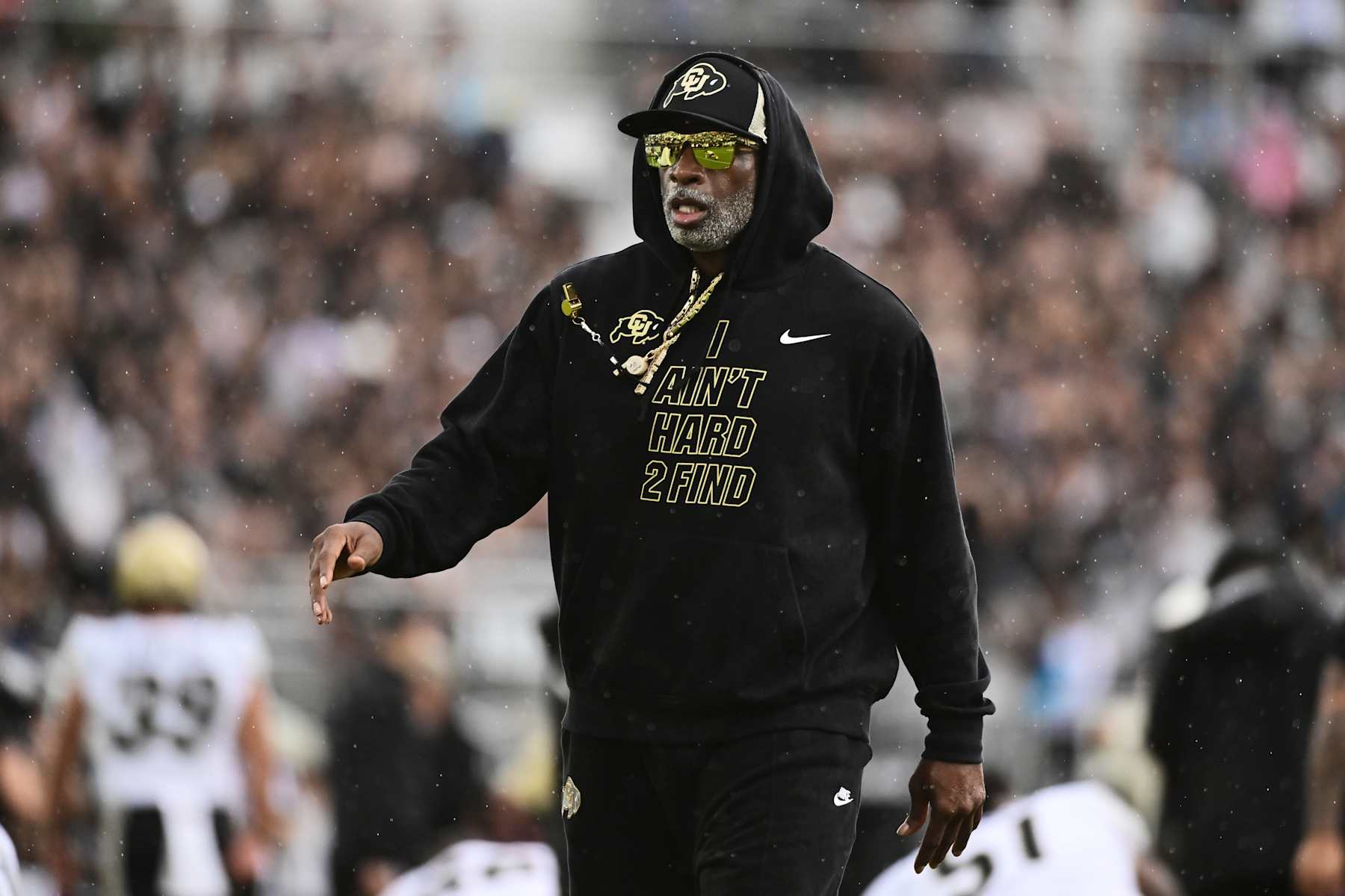 ORLANDO, FLORIDA - SEPTEMBER 28: Head coach Deion Sanders of the Colorado Buffaloes looks on prior to a game against the UCF Knights at FBC Mortgage Stadium on September 28, 2024 in Orlando, Florida. (Photo by Julio Aguilar/Getty Images)
