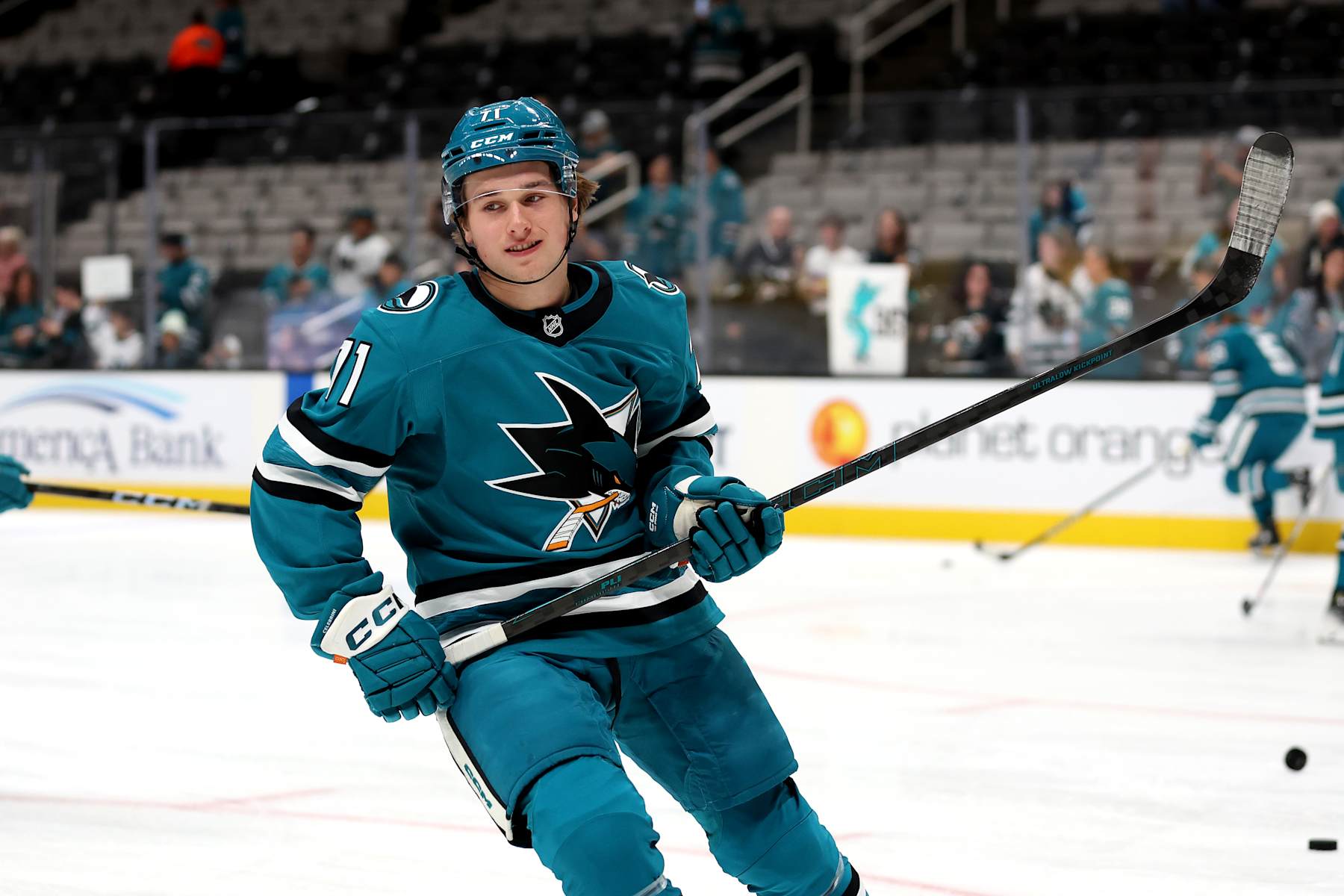 San Jose Sharks rookie center Macklin Celebrini.