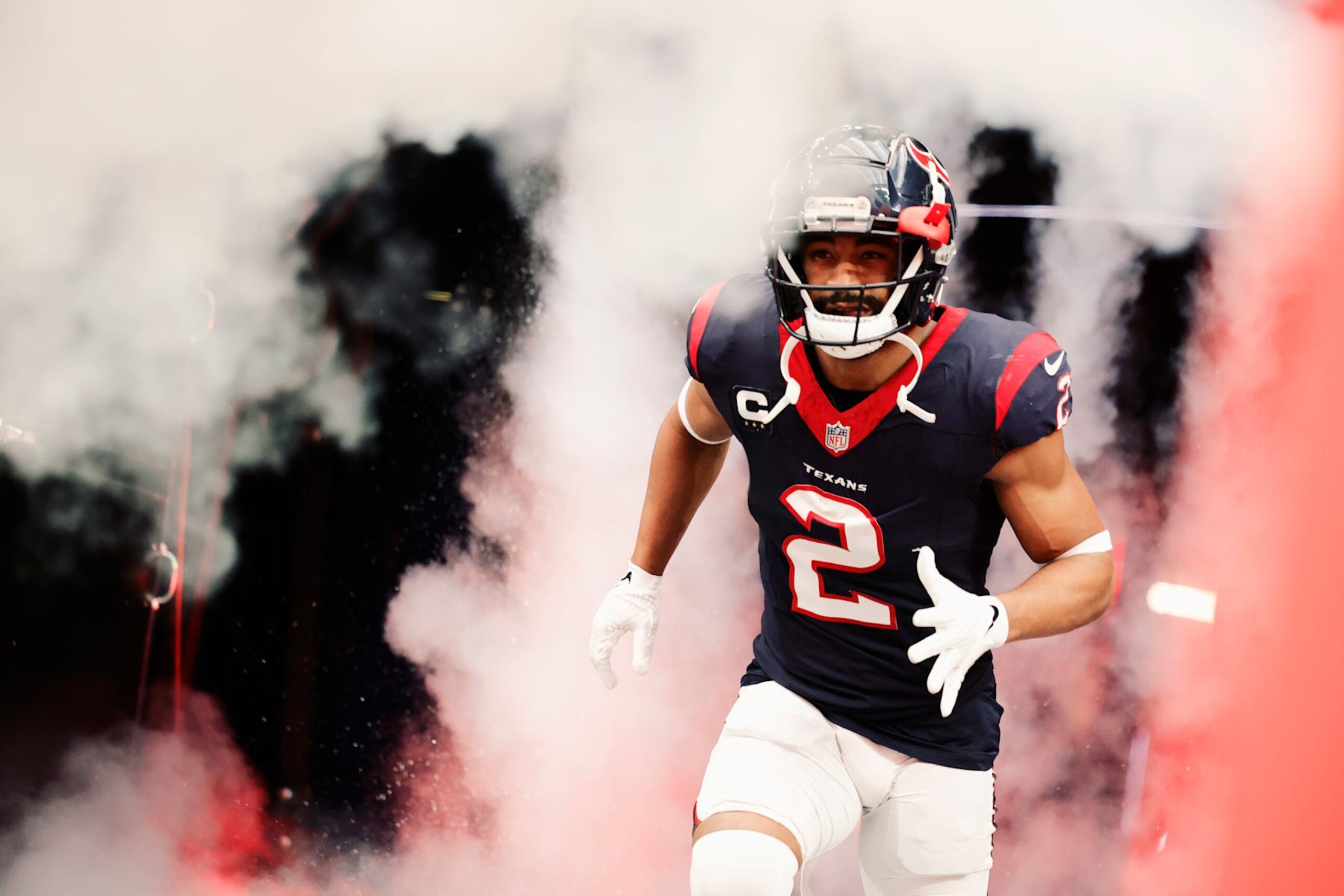HOUSTON, TEXAS - DECEMBER 31: Robert Woods #2 of the Houston Texans takes the field at NRG Stadium on December 31, 2023 in Houston, Texas. (Photo by Carmen Mandato/Getty Images)