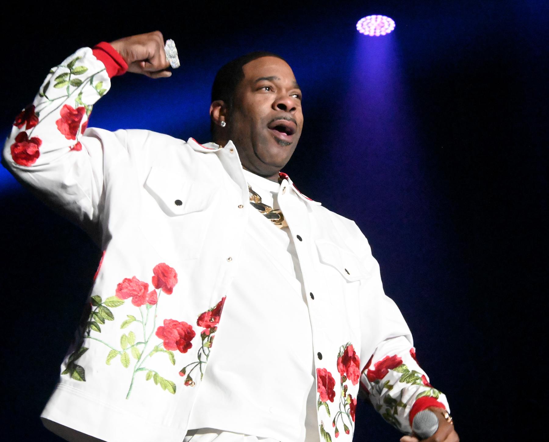 JOHANNESBURG, SOUTH AFRICA - SEPTEMBER 21: Busta Rhymes during the DStv Delicious Festival at Kyalami Grand Prix Circuit on September 21, 2024 in Johannesburg, South Africa. The international food and music festival is renowned for its incredible lineup of top chefs, food stalls, and live performances. (Photo by Oupa Bopape/Gallo Images via Getty Images)