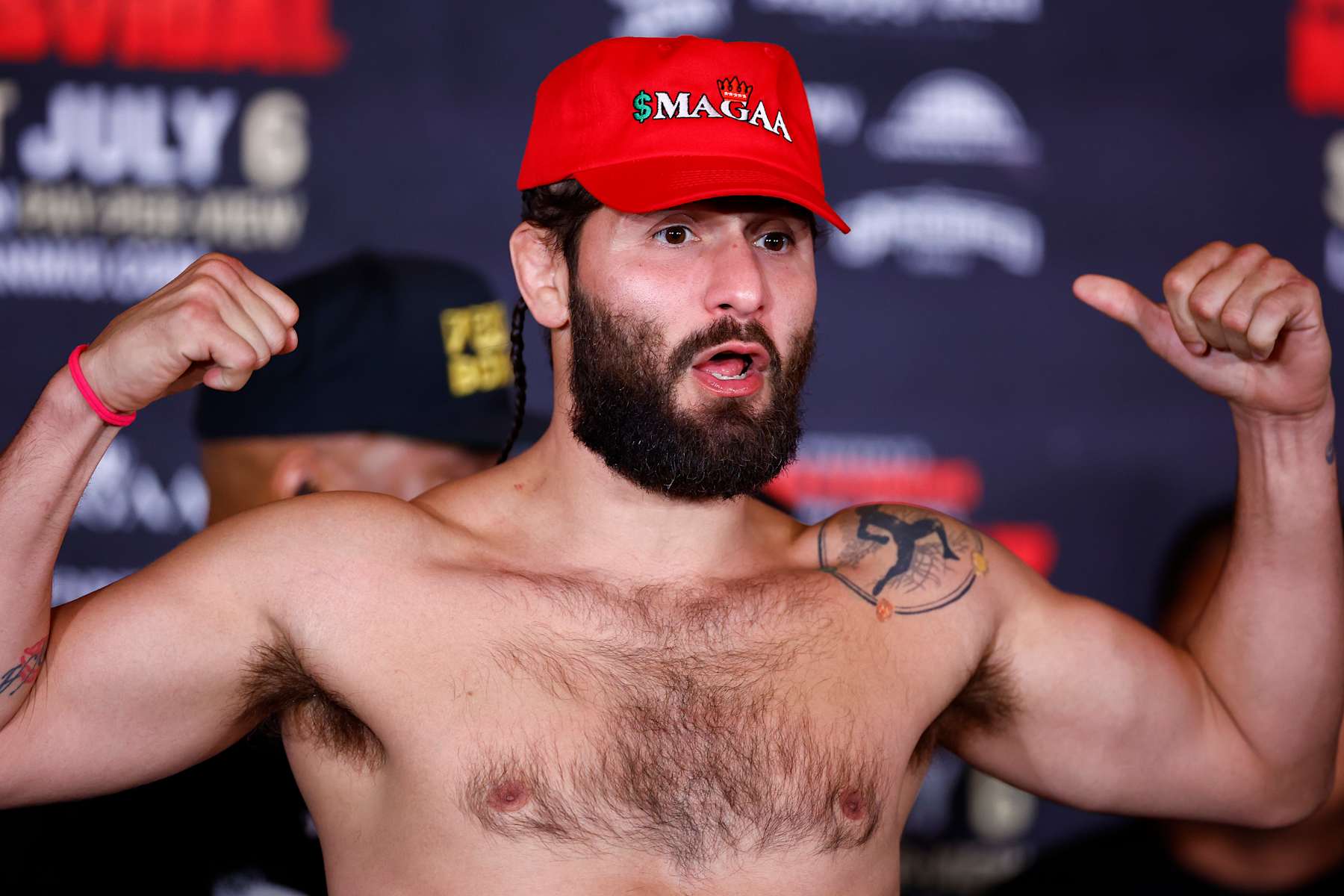 ANAHEIM, CALIFORNIA - JULY 05: Jorge Masvidal during weigh-in ahead of Last Man Standing Nate Diaz v Jorge Masvidal at the JW Marriott Anaheim on July 05, 2024 in Anaheim, California. (Photo by Ronald Martinez/Getty Images)