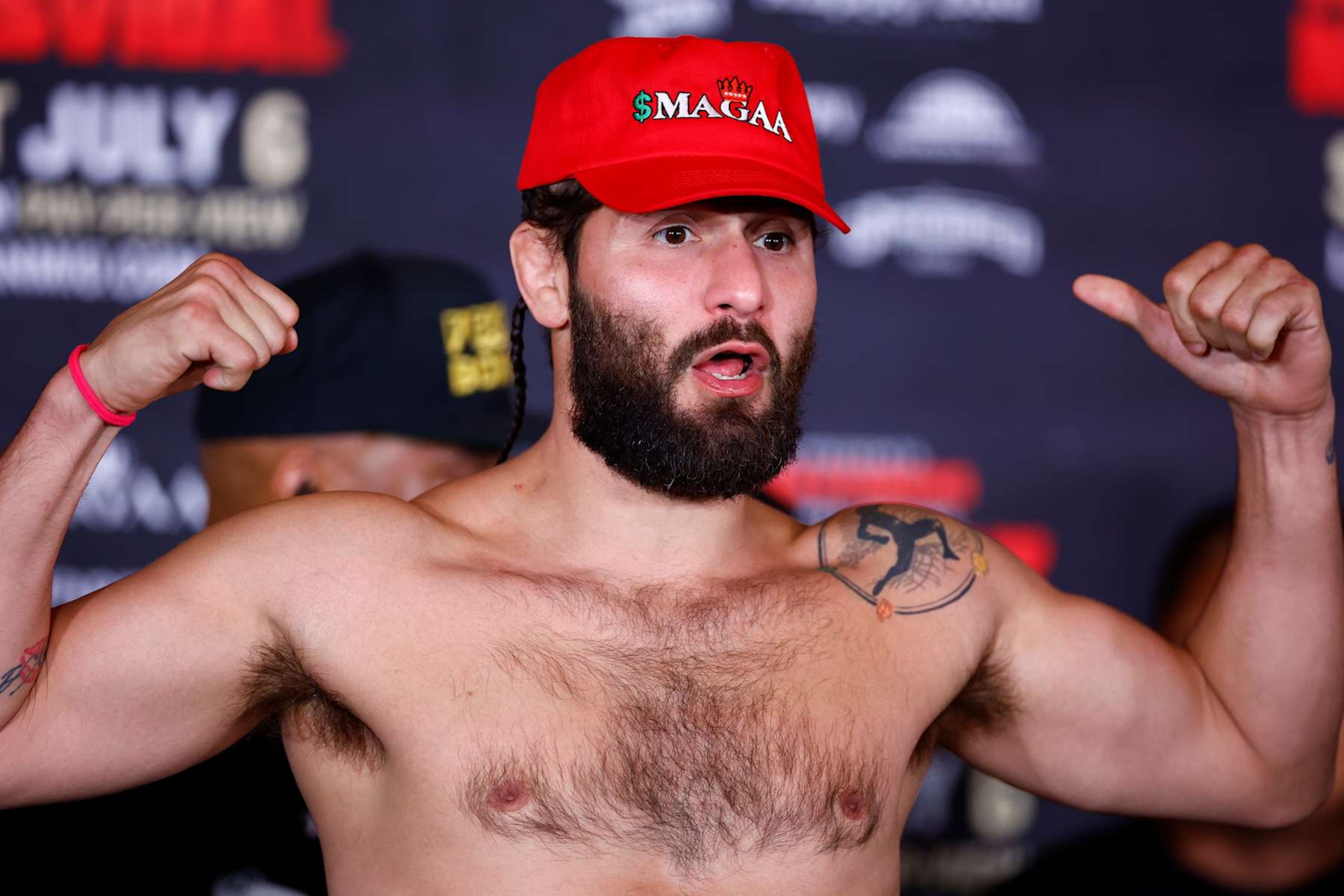 ANAHEIM, CALIFORNIA - JULY 05:  Jorge Masvidal during weigh-in ahead of Last Man Standing Nate Diaz v Jorge Masvidal at the JW Marriott Anaheim on July 05, 2024 in Anaheim, California.  (Photo by Ronald Martinez/Getty Images)