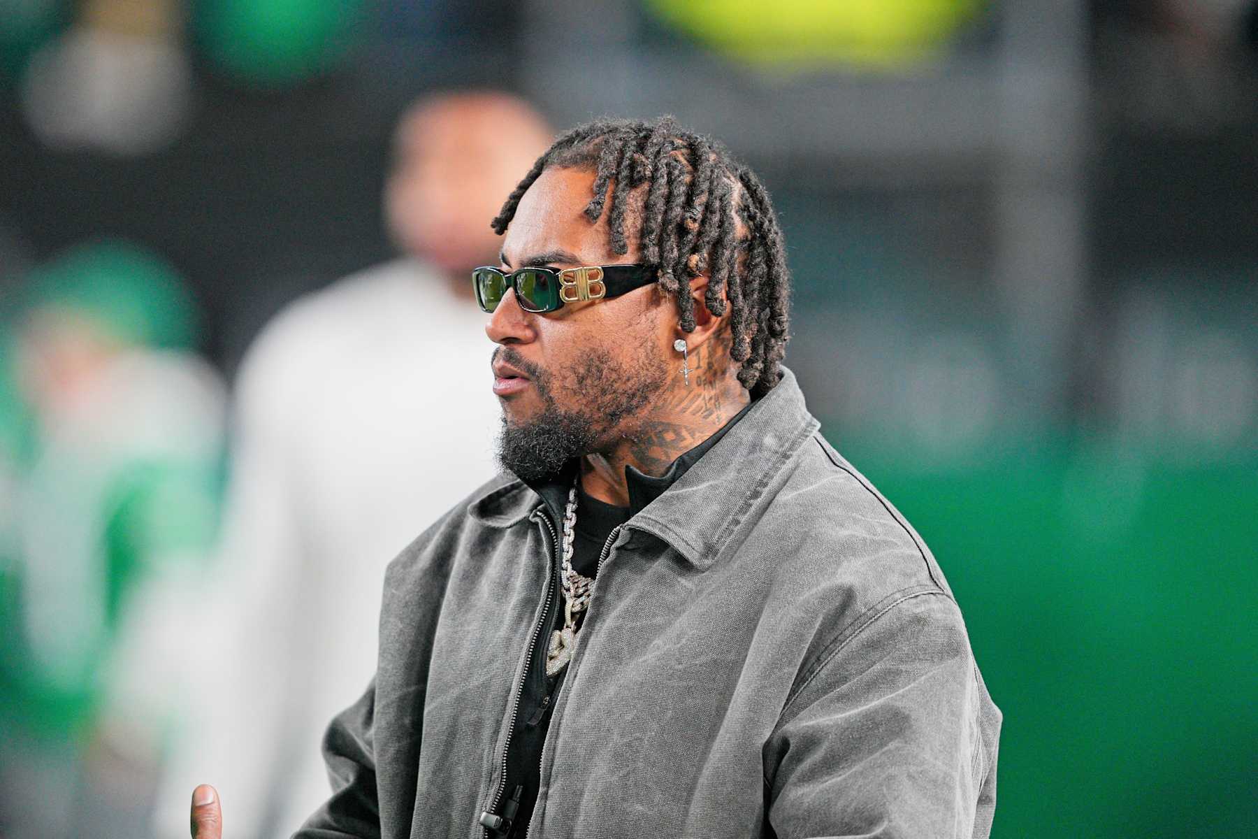 PHILADELPHIA, PA - OCTOBER 22: Philadelphia Eagles retired receiver (10) DeSean Jackson looks on during the game between the Miami Dolphins and the Philadelphia Eagles on October 22, 2023 at Lincoln Financial Field. (Photo by Andy Lewis/Icon Sportswire via Getty Images)