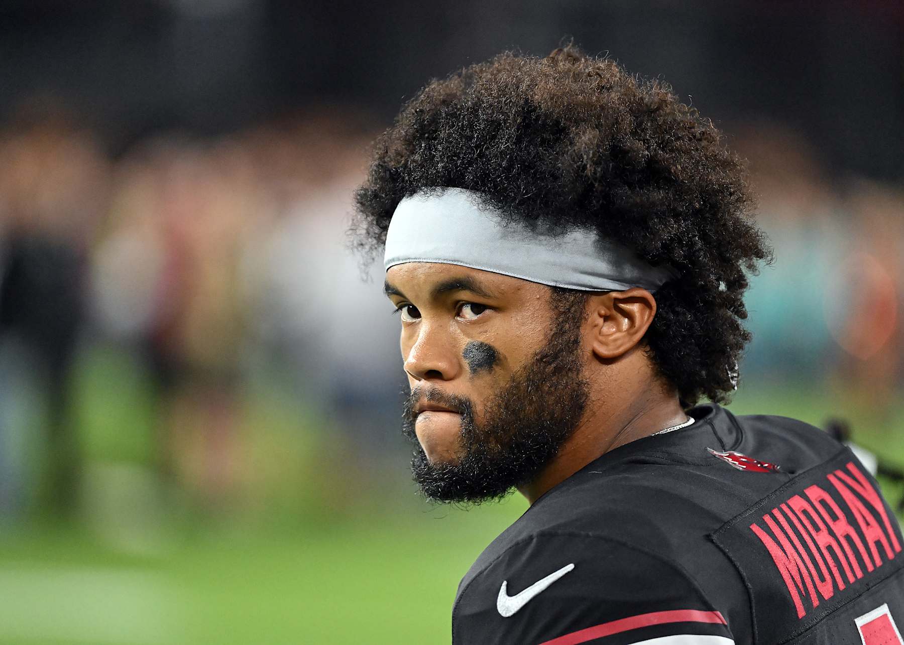 GLENDALE, ARIZONA - OCTOBER 21: Kyler Murray #1 of the Arizona Cardinals before a game against the Los Angeles Chargers at State Farm Stadium on October 21, 2024 in Glendale, Arizona. (Photo by Norm Hall/Getty Images)