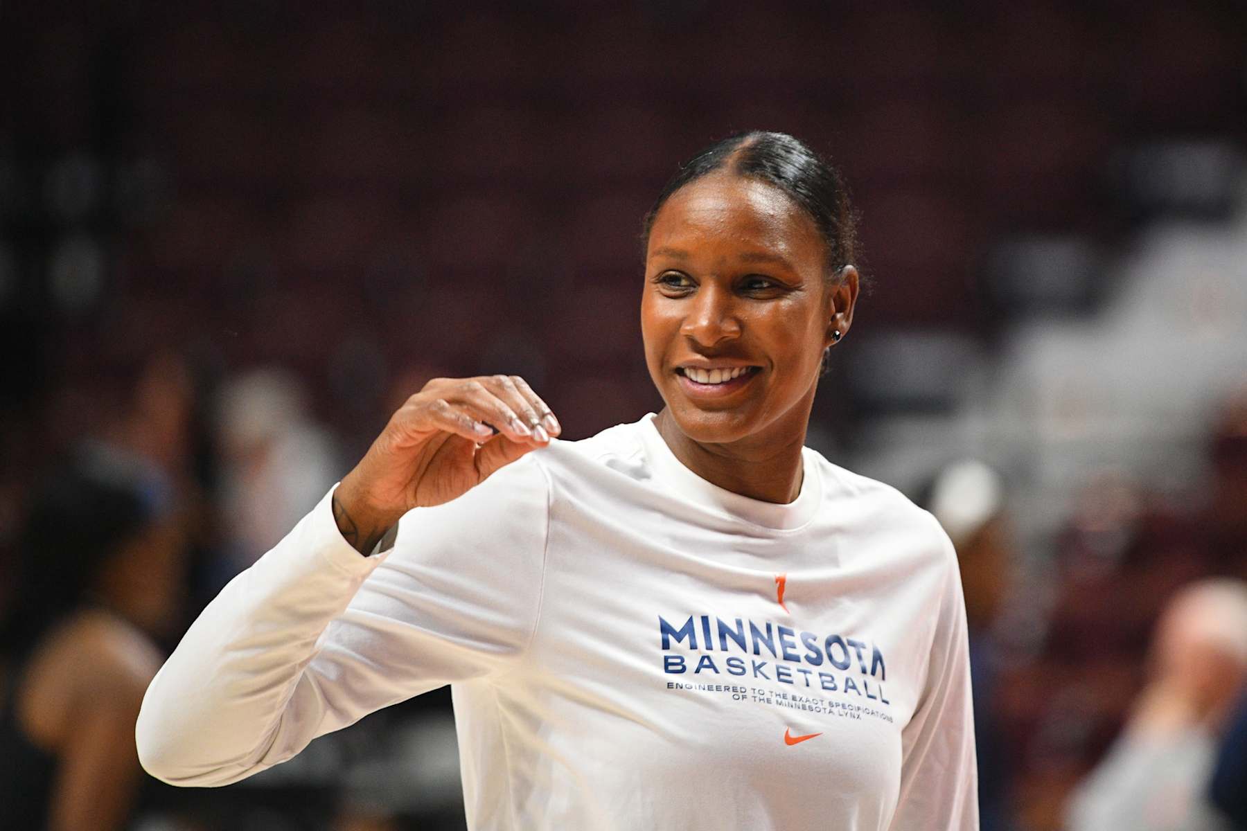 UNCASVILLE, CT - MAY 23: Minnesota Lynx assistant coach Rebekkah Lamar Brunson looks on before a WNBA game between the Minnesota Lynx and the Connecticut Sun on May 23, 2024, at Mohegan Sun Arena in Uncasville, CT. (Photo by Erica Denhoff/Icon Sportswire via Getty Images)