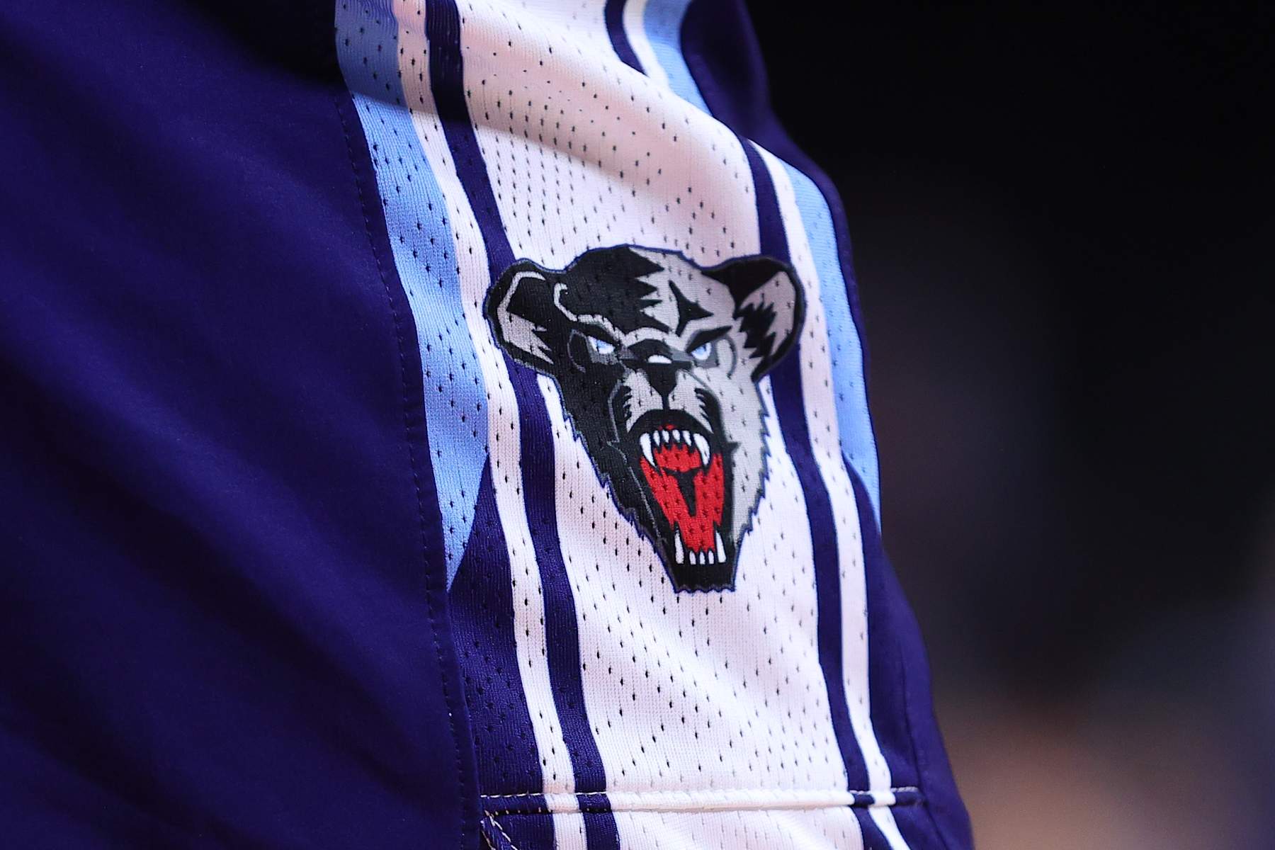 PISCATAWAY, NJ - DECEMBER 30: A general view of the Maine Black Bears shorts logo during the college basketball game between the Rutgers Scarlet Knights and the Maine Black Bears on December 30, 2021 at Jersey Mikes Arena in Piscataway, NJ.  (Photo by Rich Graessle/Icon Sportswire via Getty Images)