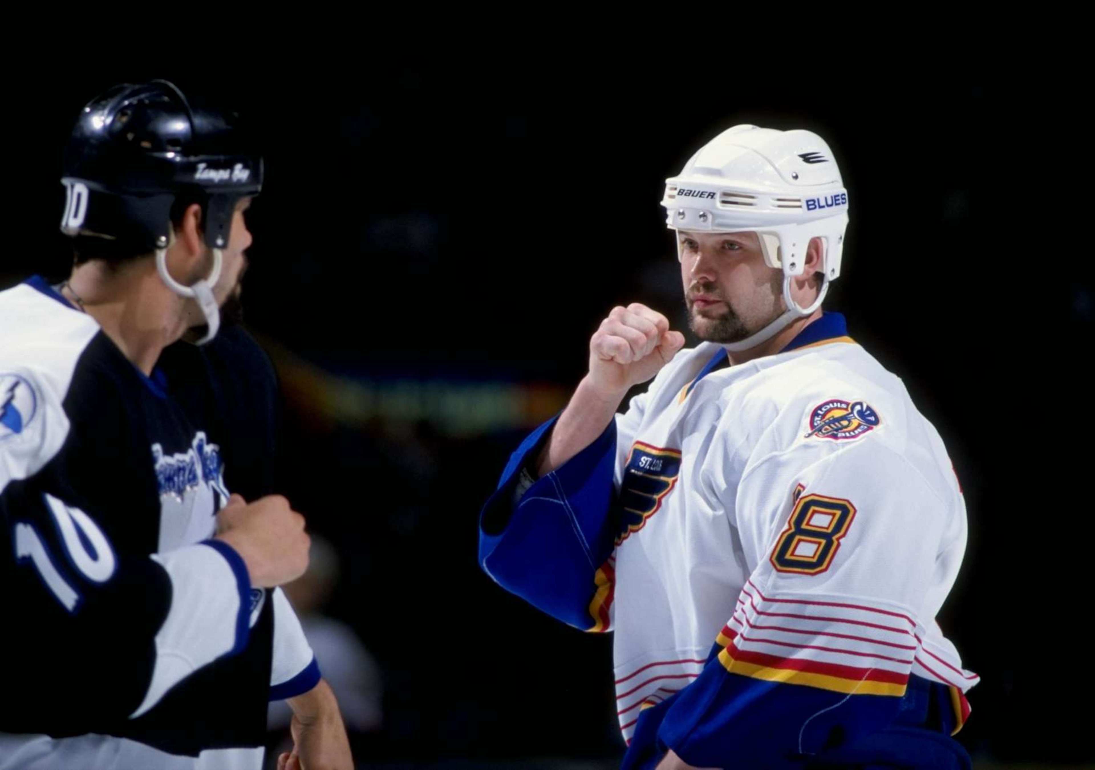 26 Mar 1998:  Leftwinger Tony Twist of the Tampa Bay Lightning in action during a game against the St. Louis Blues at the Kiel Center in St. Louis, Missouri. The Blues defeated the Lightning 3-2. Mandatory Credit: Elsa Hasch  /Allsport