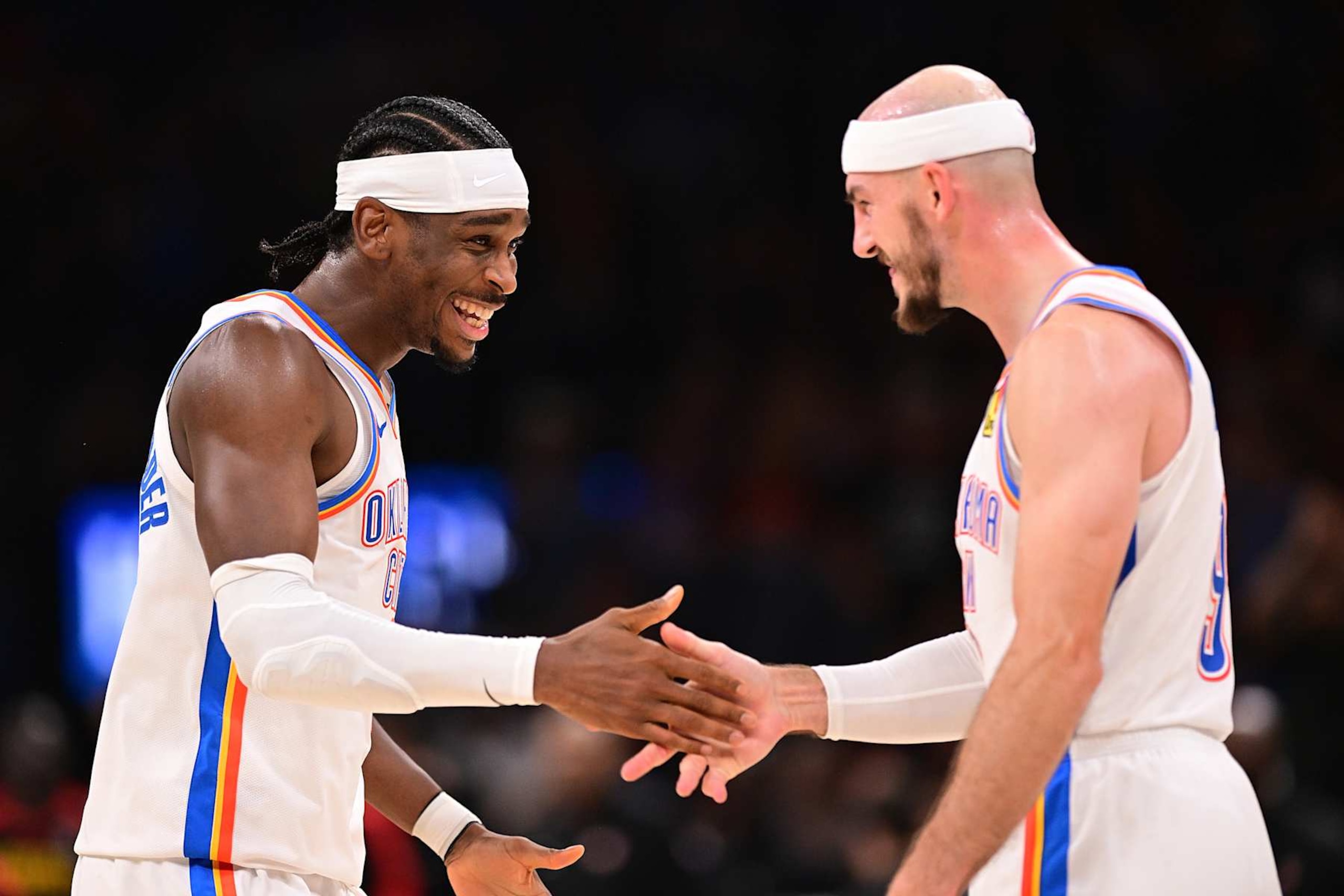 Thunder guards Shai Gilgeous-Alexander and Alex Caruso