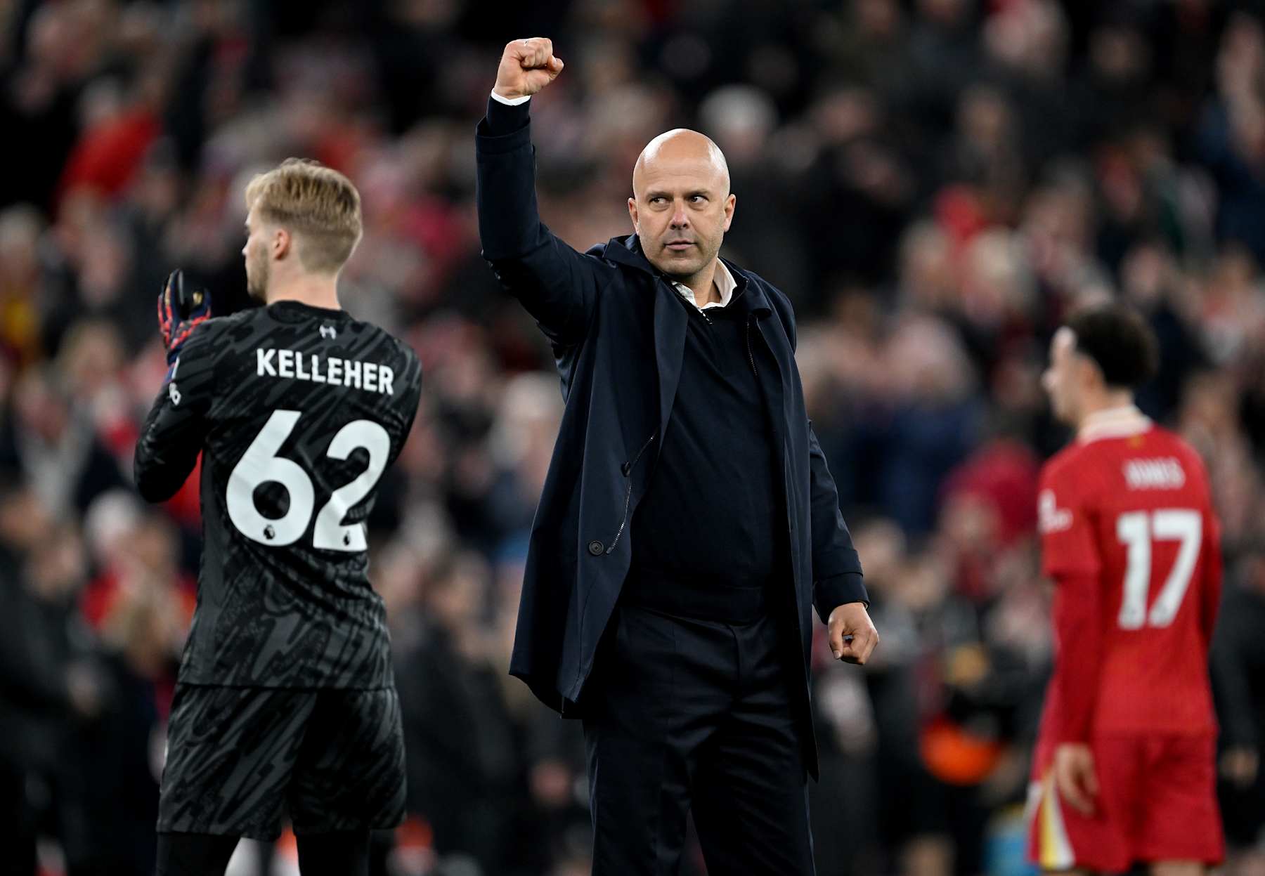 LIVERPOOL, ENGLAND - NOVEMBER 02: (THE SUN OUT, THE SUN ON SUNDAY OUT) Head coach Arne Slot of Liverpool after the Premier League match between Liverpool FC and Brighton & Hove Albion FC at Anfield on November 02, 2024 in Liverpool, England. (Photo by Nick Taylor/Liverpool FC/Liverpool FC via Getty Images)