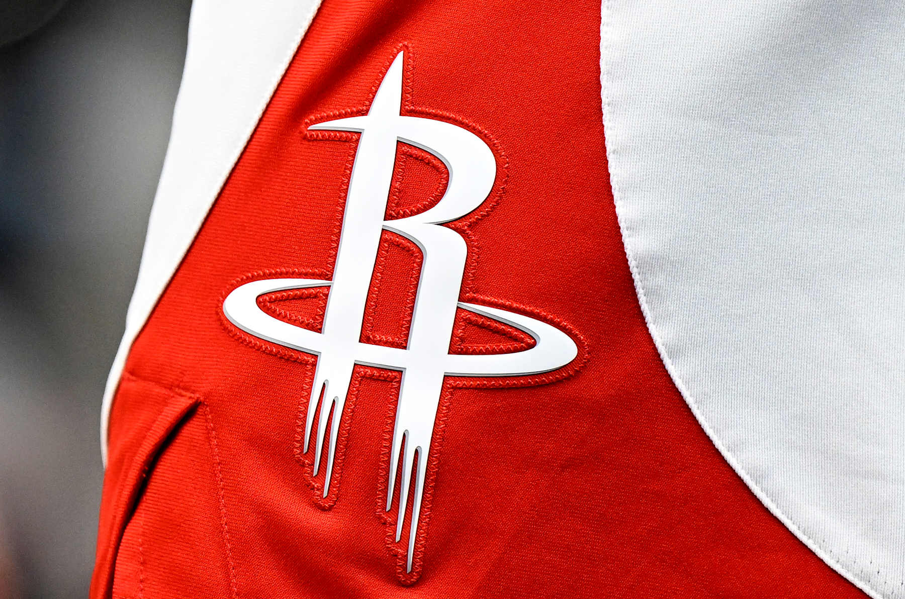 WASHINGTON, DC - JANUARY 05: The Houston Rockets logo on their uniform during the game against the Washington Wizards at Capital One Arena on January 05, 2022 in Washington, DC. NOTE TO USER: User expressly acknowledges and agrees that, by downloading and or using this photograph, User is consenting to the terms and conditions of the Getty Images License Agreement. (Photo by G Fiume/Getty Images)