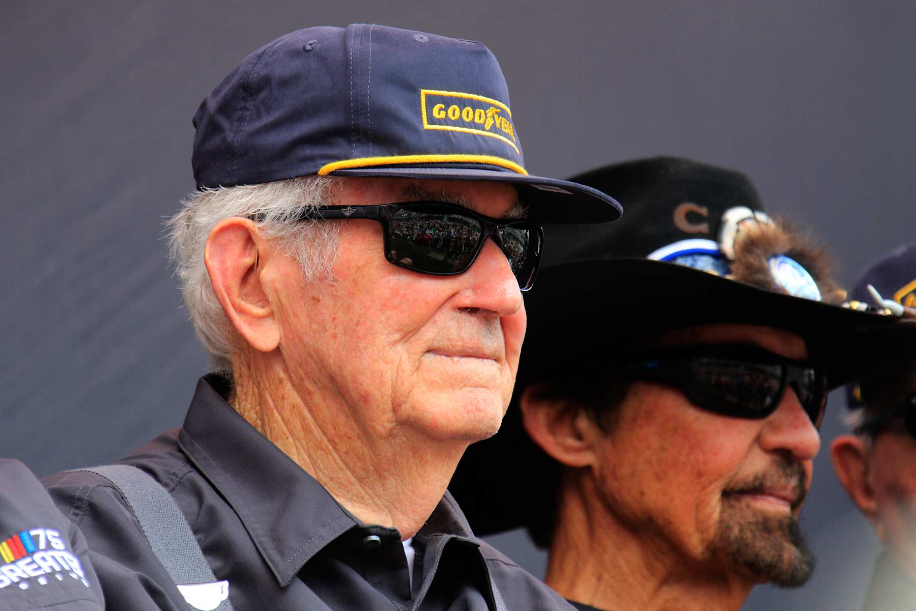 DARLINGTON, SC - MAY 14: Bobby Allison being introduced while celebrating the 75 greatest drivers prior to the running of the NASCAR Cup Series Goodyear 400 on May 14, 2023 at Darlington Raceway in Darlington, SC (Photo by Jeff Robinson/Icon Sportswire via Getty Images)