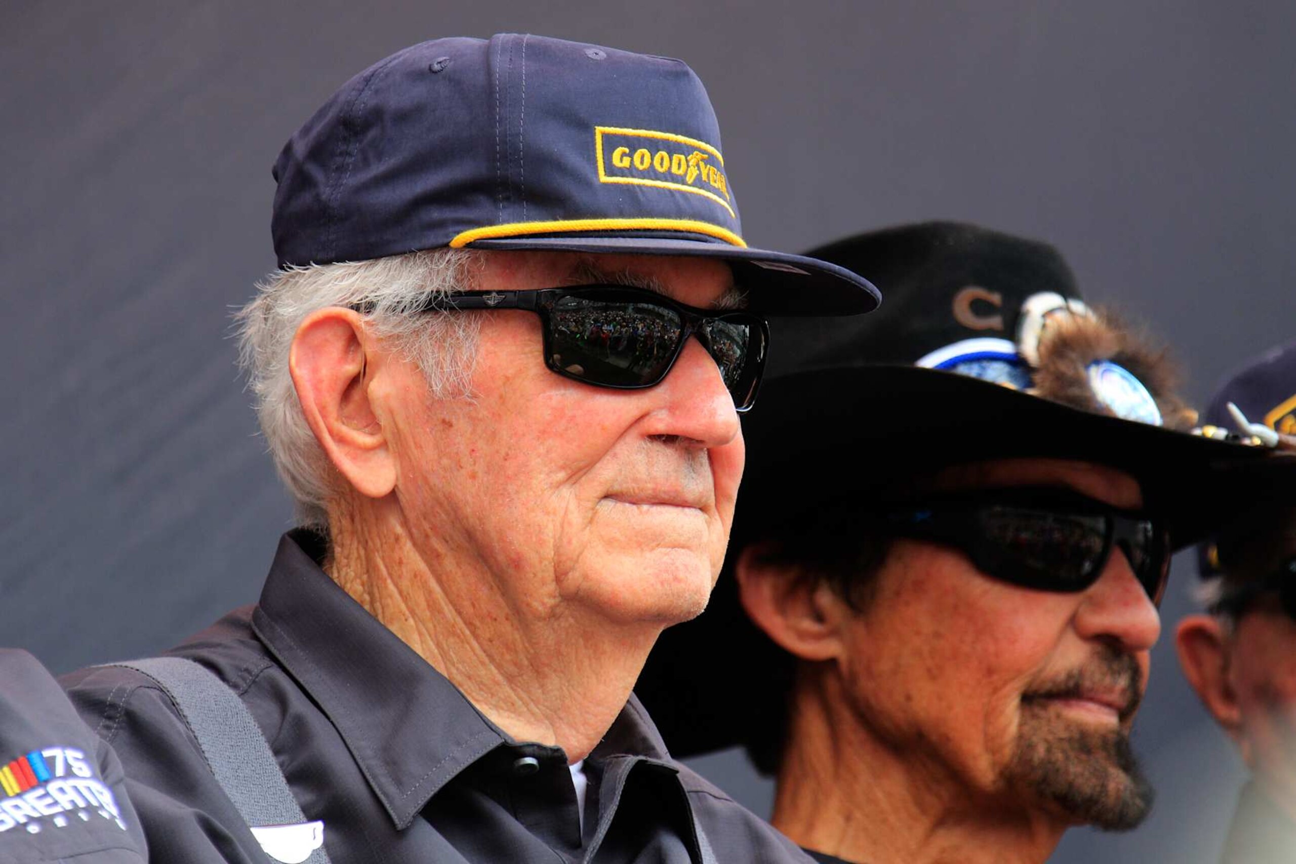 DARLINGTON, SC - MAY 14: Bobby Allison being introduced while celebrating the 75 greatest drivers prior to the running of the NASCAR Cup Series Goodyear 400 on May 14, 2023 at Darlington Raceway in Darlington, SC (Photo by Jeff Robinson/Icon Sportswire via Getty Images)