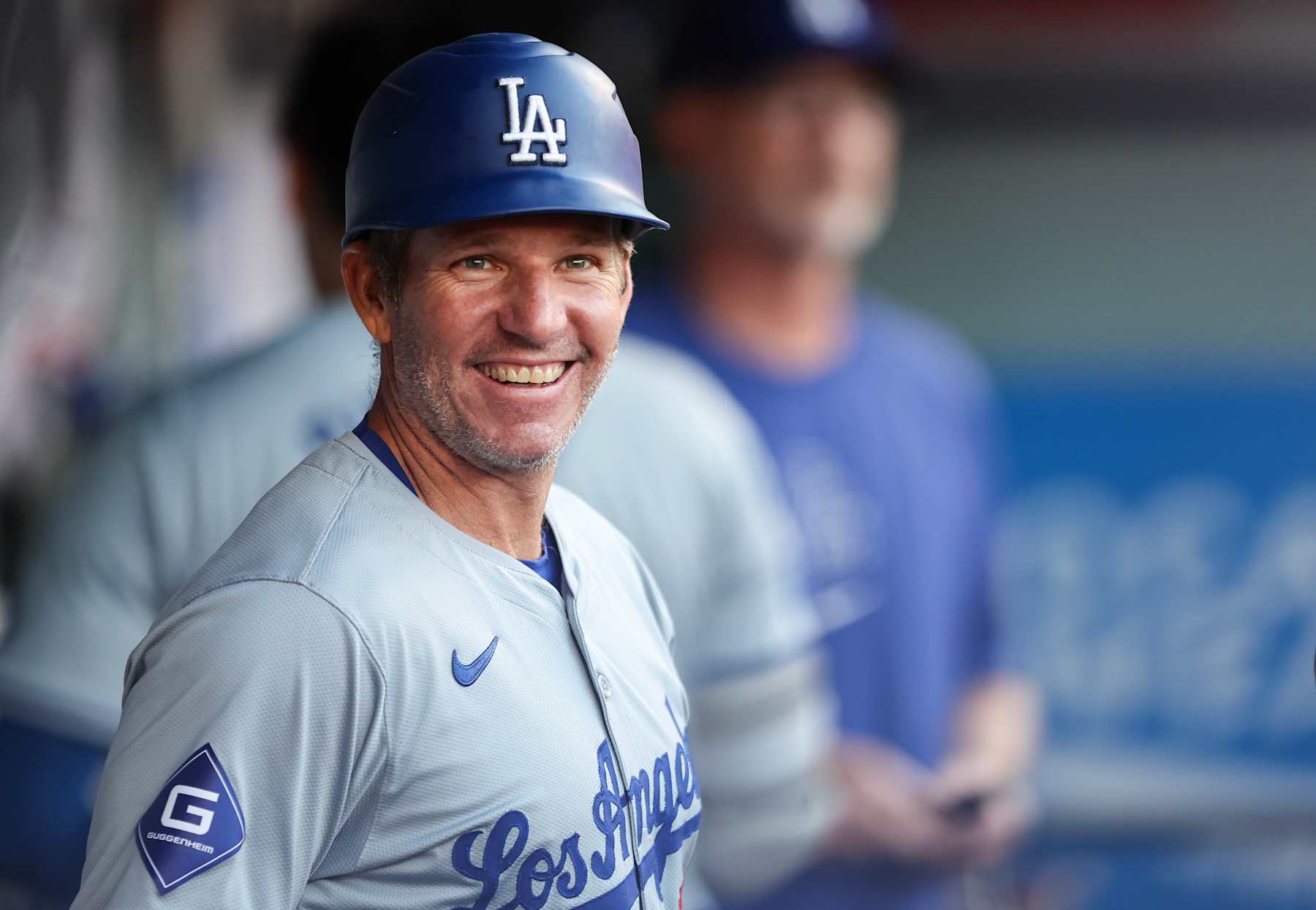 ANAHEIM, CALIFORNIA - SEPTEMBER 03: Clayton McCullough #86 of the Los Angeles Dodgers looks on in the dugout before the game against the Los Angeles Angels at Angel Stadium of Anaheim on September 03, 2024 in Anaheim, California. (Photo by Meg Oliphant/Getty Images)