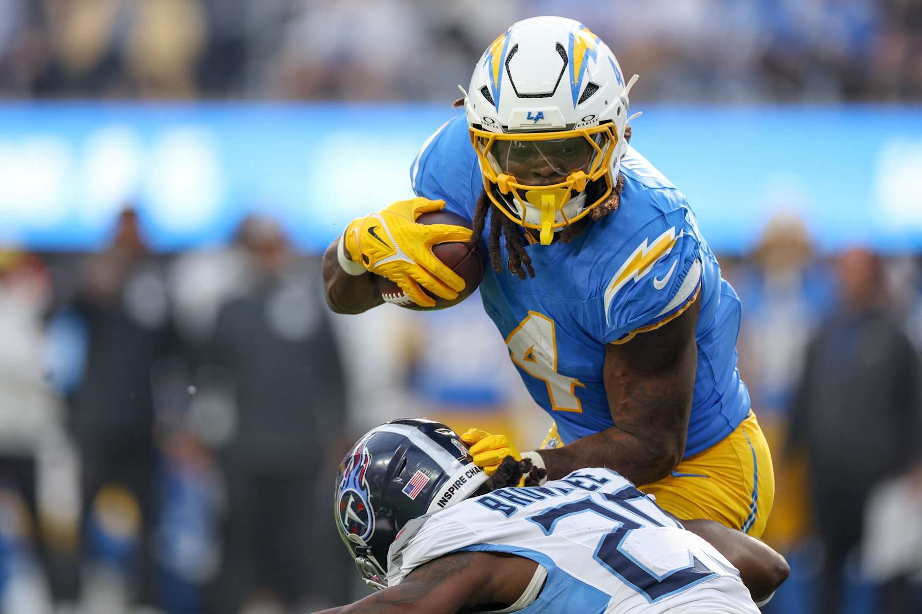 Chargers RB Gus Edwards Chargers RB Gus Edwards