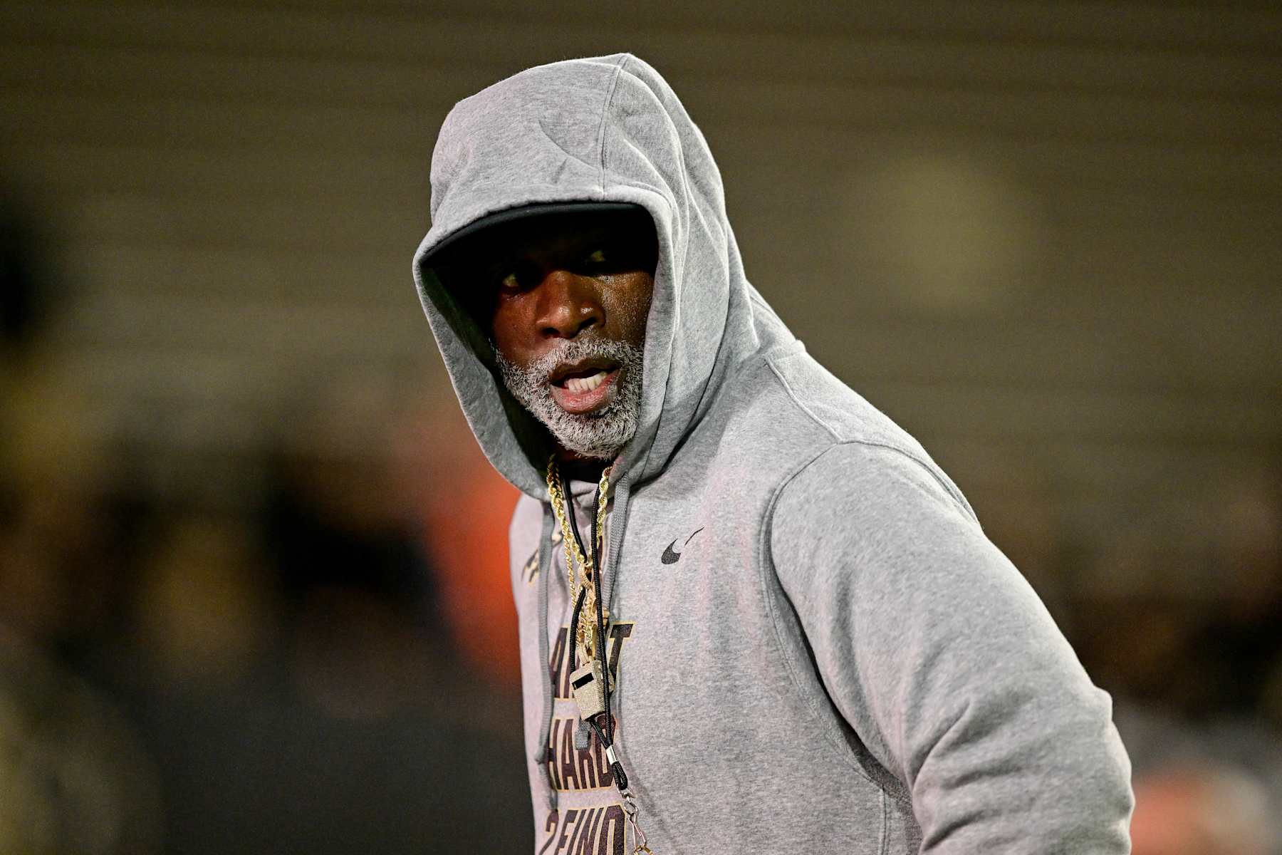 BOULDER, CO - OCTOBER 26:  Head coach Deion Sanders of the Colorado Buffaloes looks on before a game against the Cincinnati Bearcats at Folsom Field on October 26, 2024 in Boulder, Colorado. (Photo by Dustin Bradford/Getty Images)